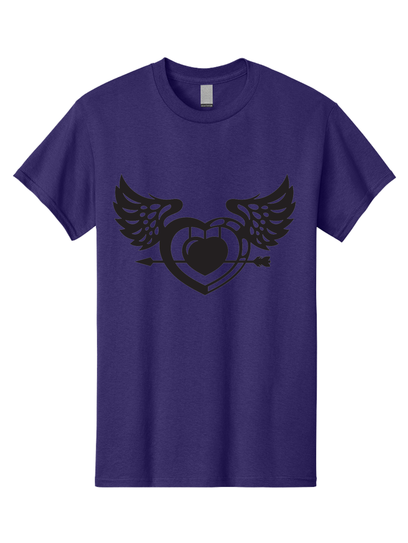 Winged-Heart Men'S Graphic Tee, 100% Cotton, Comfortable Casual Summer Wear, Machine Washable, Heart With Wings, Arrow Through Heart, Love Symbol, Cupid Inspiration, Heart Design, Winged Heart, Love Art, Valentines Day Theme, Heart With Arrow Aab304 11
