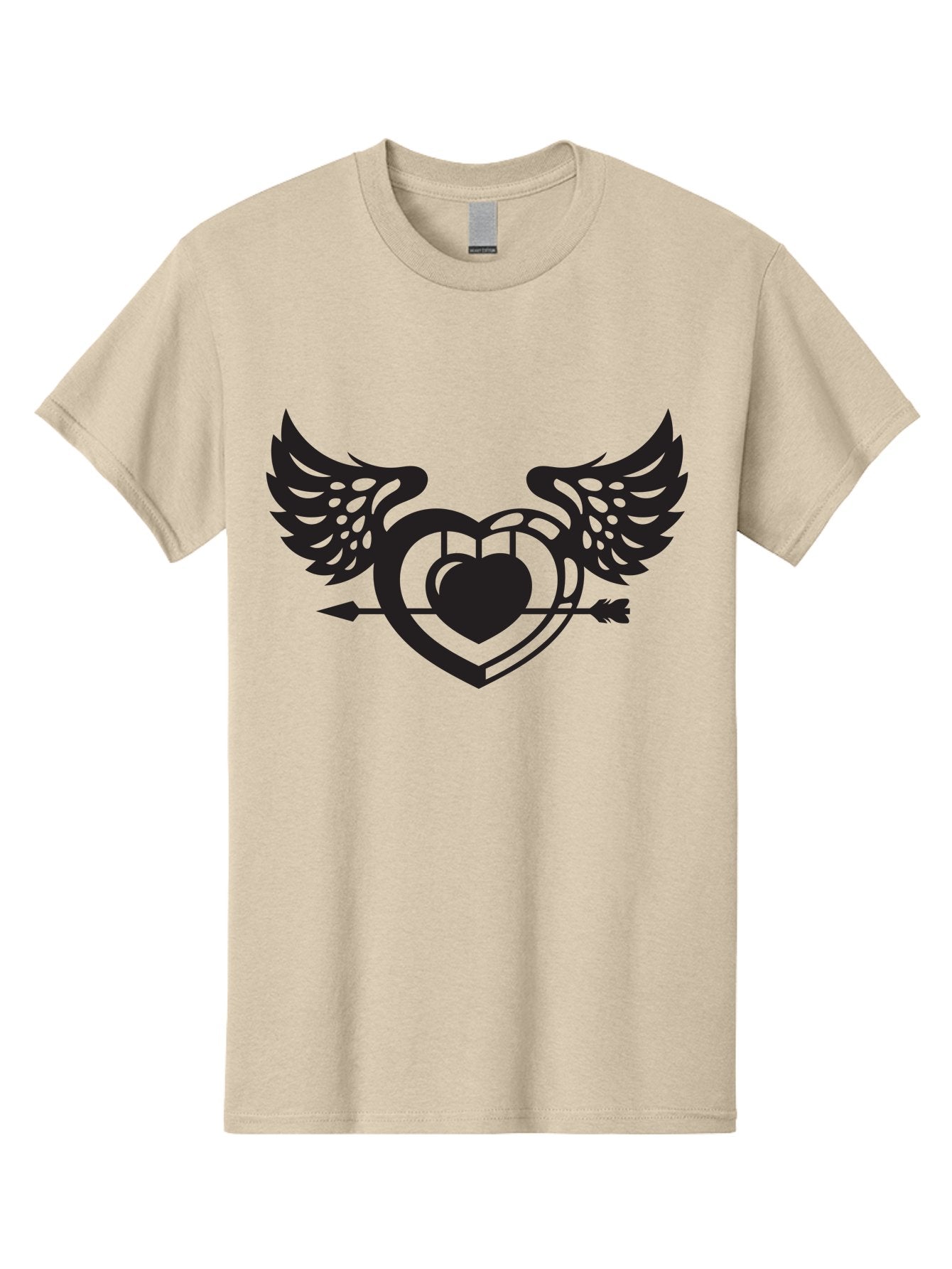Winged-Heart Men'S Graphic Tee, 100% Cotton, Comfortable Casual Summer Wear, Machine Washable, Heart With Wings, Arrow Through Heart, Love Symbol, Cupid Inspiration, Heart Design, Winged Heart, Love Art, Valentines Day Theme, Heart With Arrow Aab304 4