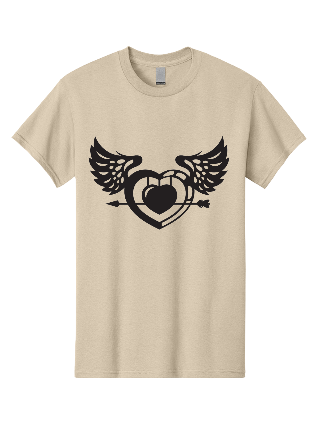 Winged-Heart Men'S Graphic Tee, 100% Cotton, Comfortable Casual Summer Wear, Machine Washable, Heart With Wings, Arrow Through Heart, Love Symbol, Cupid Inspiration, Heart Design, Winged Heart, Love Art, Valentines Day Theme, Heart With Arrow Aab304 23