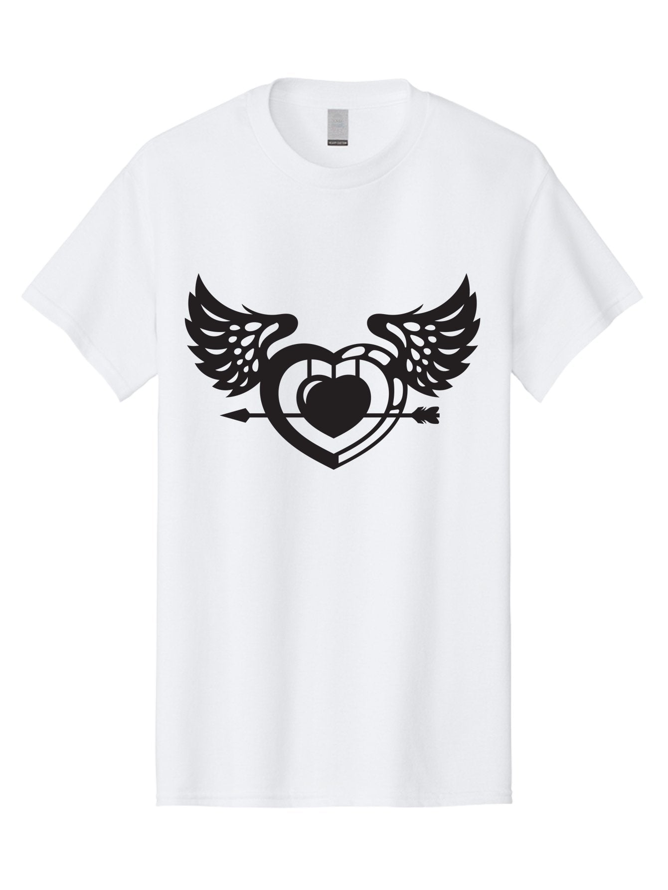 Winged-Heart Men'S Graphic Tee, 100% Cotton, Comfortable Casual Summer Wear, Machine Washable, Heart With Wings, Arrow Through Heart, Love Symbol, Cupid Inspiration, Heart Design, Winged Heart, Love Art, Valentines Day Theme, Heart With Arrow Aab304 5