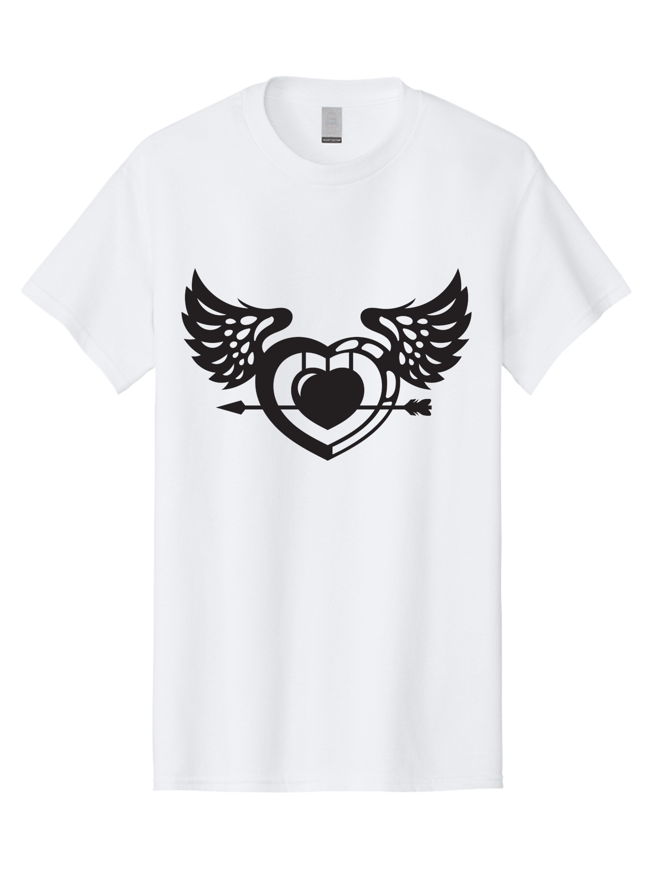 Winged-Heart Men'S Graphic Tee, 100% Cotton, Comfortable Casual Summer Wear, Machine Washable, Heart With Wings, Arrow Through Heart, Love Symbol, Cupid Inspiration, Heart Design, Winged Heart, Love Art, Valentines Day Theme, Heart With Arrow Aab304 15