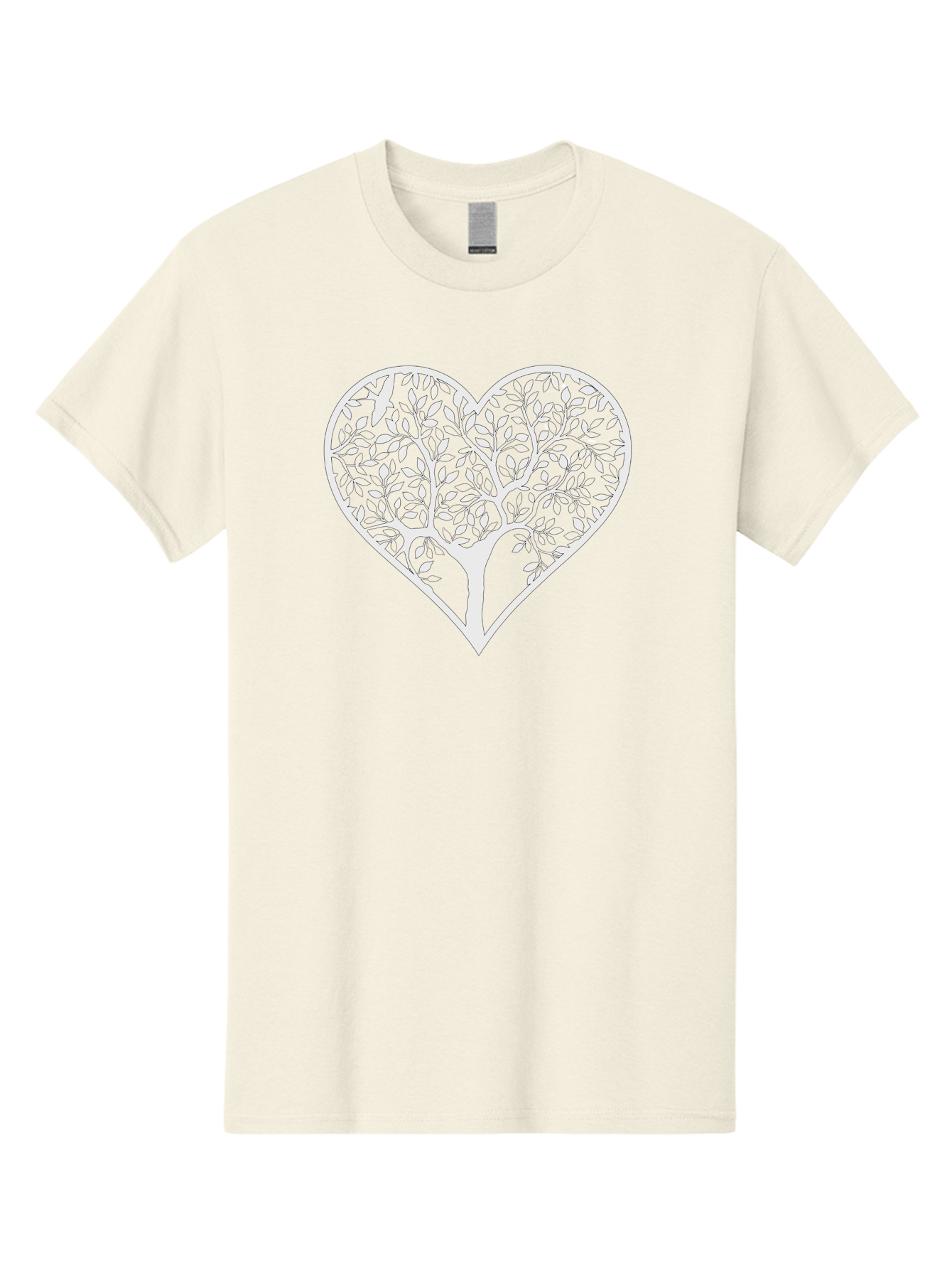 Tree-In-Heart Men'S Graphic Tee, 100% Cotton, Comfortable Casual Summer Wear, Machine Washable, Heart Shaped Tree, Leafy Branches, Symbolic Illustration, Minimalist Design, Love And Nature, Eco Friendly Art, Tree Of Life, Heart Outline Aab305 25