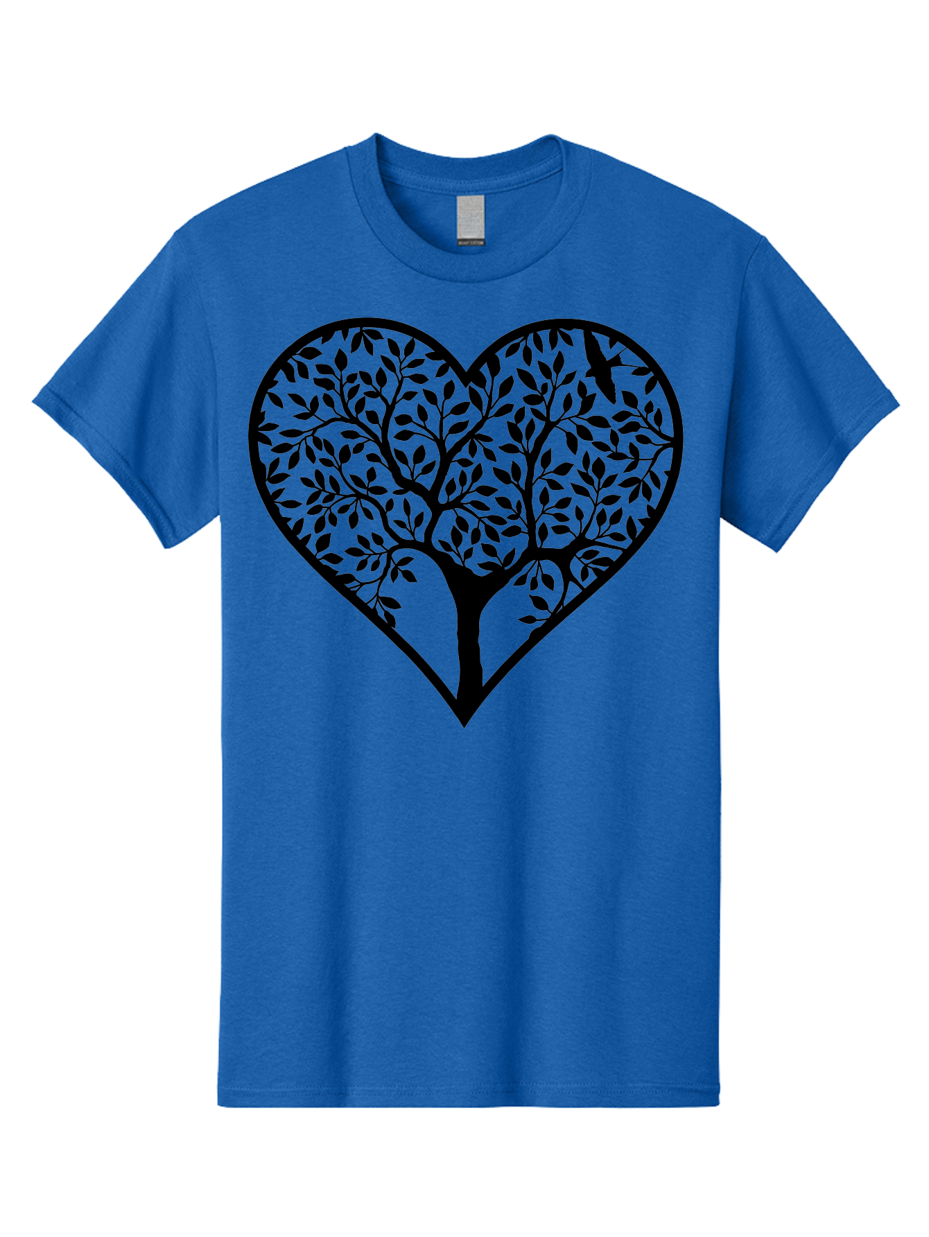 Tree-Of-Life-Heart-2 Men'S Graphic Tee, 100% Cotton, Comfortable Casual Summer Wear, Machine Washable, Tree Of Life, Heart Shape, Black Silhouette, Leaves, Branches, Love Symbol, Nature-Inspired Design, Eco-Friendly, Symbolic Art, Aab307 13