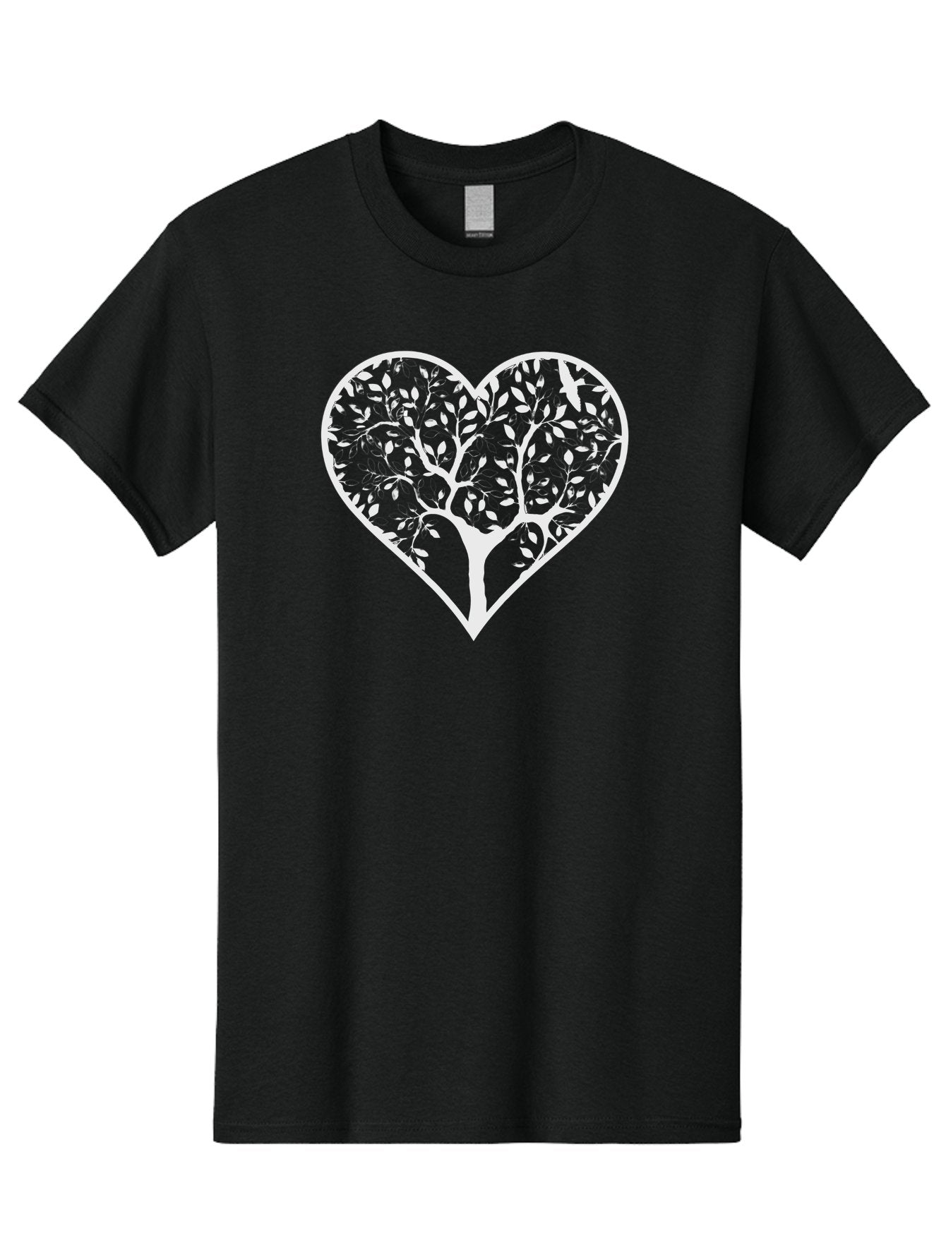 Tree-Of-Life-Heart Men'S Graphic Tee, 100% Cotton, Comfortable Casual Summer Wear, Machine Washable, Tree In Heart Shape, Leafy Branches, Symbolic Art, Love And Nature, Heart-Shaped Tree, Intricate Design, Symbolic Representation, Aab308 11