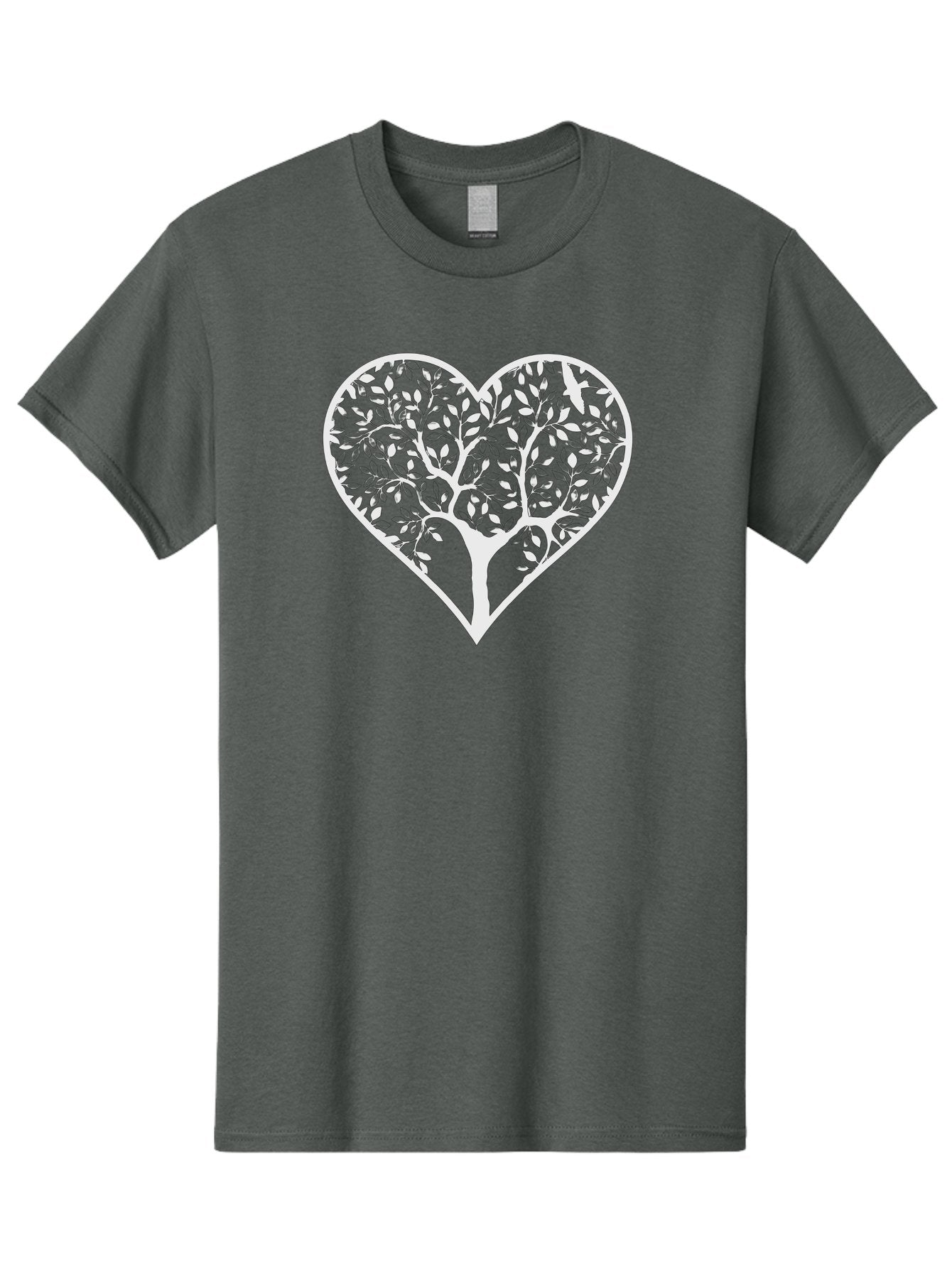 Tree-Of-Life-Heart Men'S Graphic Tee, 100% Cotton, Comfortable Casual Summer Wear, Machine Washable, Tree In Heart Shape, Leafy Branches, Symbolic Art, Love And Nature, Heart-Shaped Tree, Intricate Design, Symbolic Representation, Aab308 13