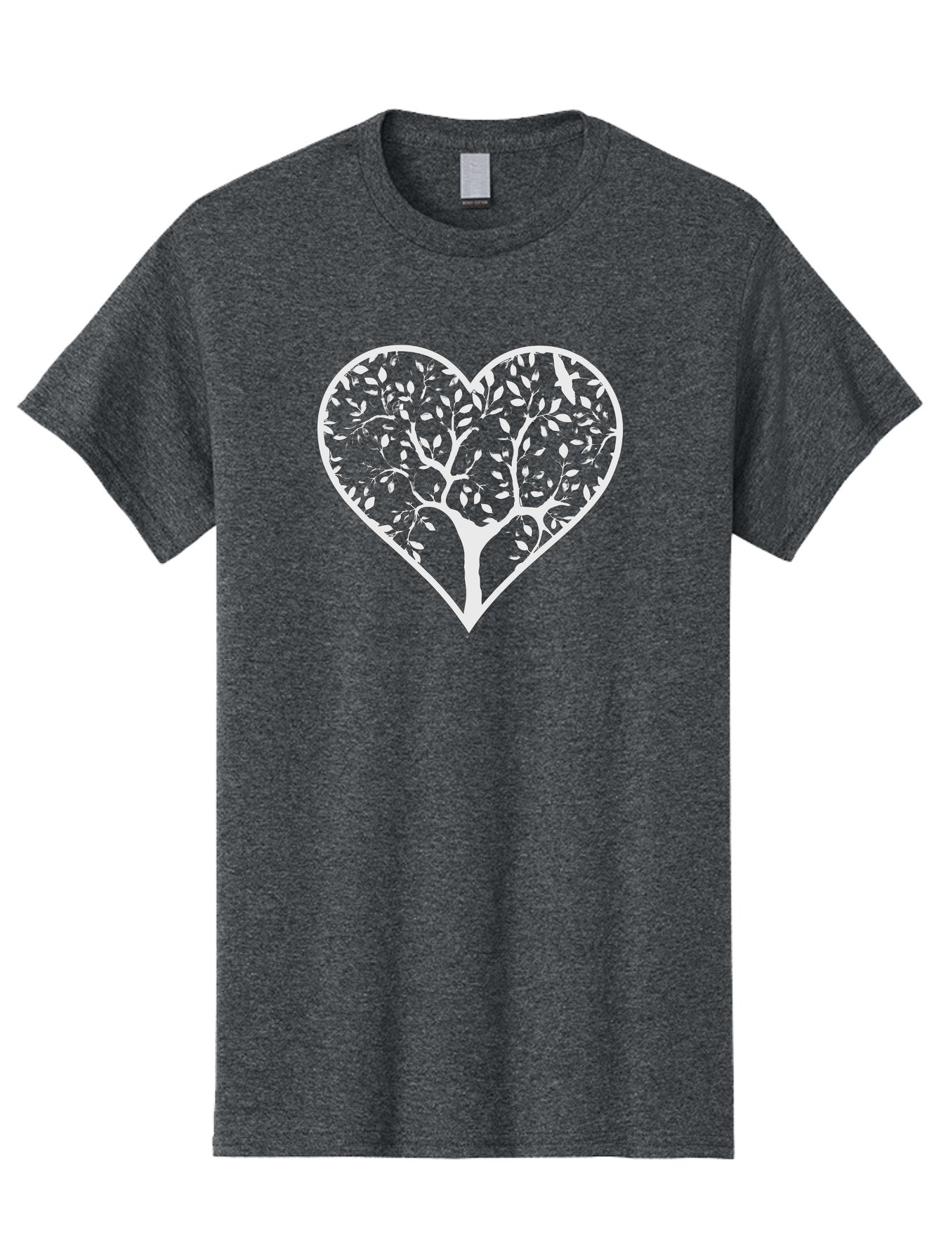 Tree-Of-Life-Heart Men'S Graphic Tee, 100% Cotton, Comfortable Casual Summer Wear, Machine Washable, Tree In Heart Shape, Leafy Branches, Symbolic Art, Love And Nature, Heart-Shaped Tree, Intricate Design, Symbolic Representation, Aab308 4