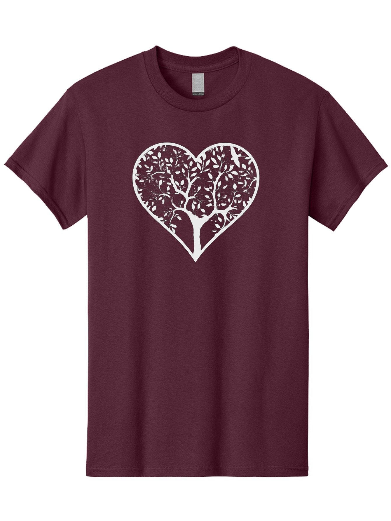 Tree-Of-Life-Heart Men'S Graphic Tee, 100% Cotton, Comfortable Casual Summer Wear, Machine Washable, Tree In Heart Shape, Leafy Branches, Symbolic Art, Love And Nature, Heart-Shaped Tree, Intricate Design, Symbolic Representation, Aab308 6