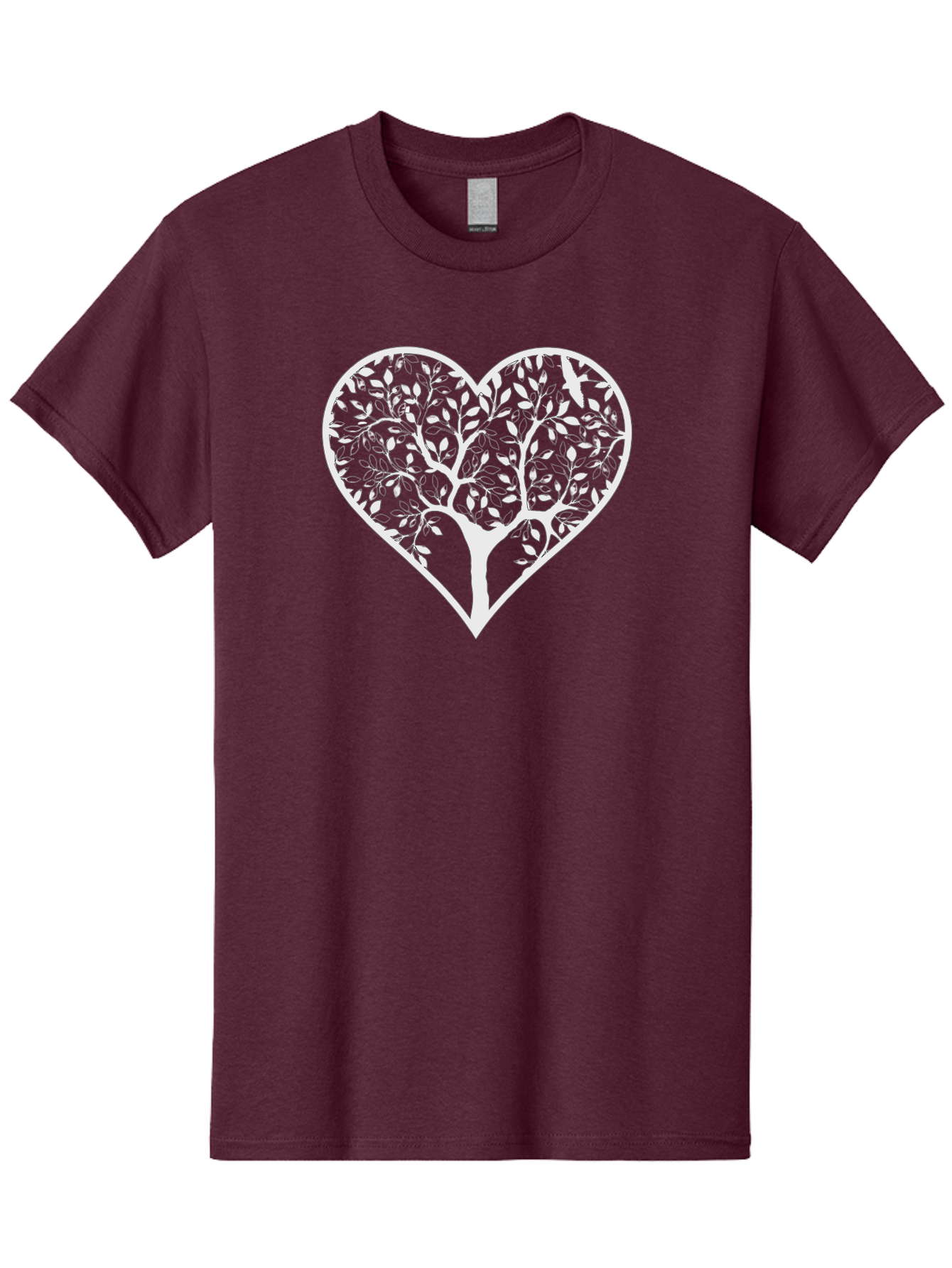 Tree-Of-Life-Heart Men'S Graphic Tee, 100% Cotton, Comfortable Casual Summer Wear, Machine Washable, Tree In Heart Shape, Leafy Branches, Symbolic Art, Love And Nature, Heart-Shaped Tree, Intricate Design, Symbolic Representation, Aab308 13