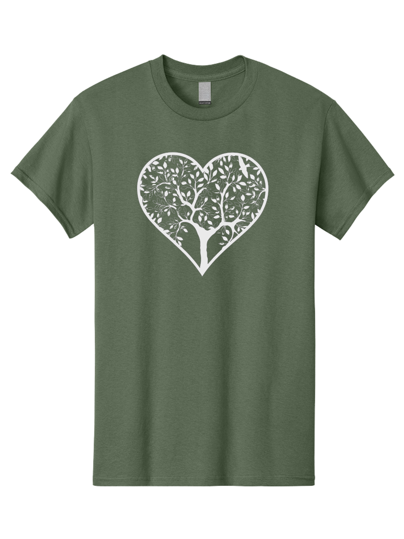 Tree-Of-Life-Heart Men'S Graphic Tee, 100% Cotton, Comfortable Casual Summer Wear, Machine Washable, Tree In Heart Shape, Leafy Branches, Symbolic Art, Love And Nature, Heart-Shaped Tree, Intricate Design, Symbolic Representation, Aab308 3