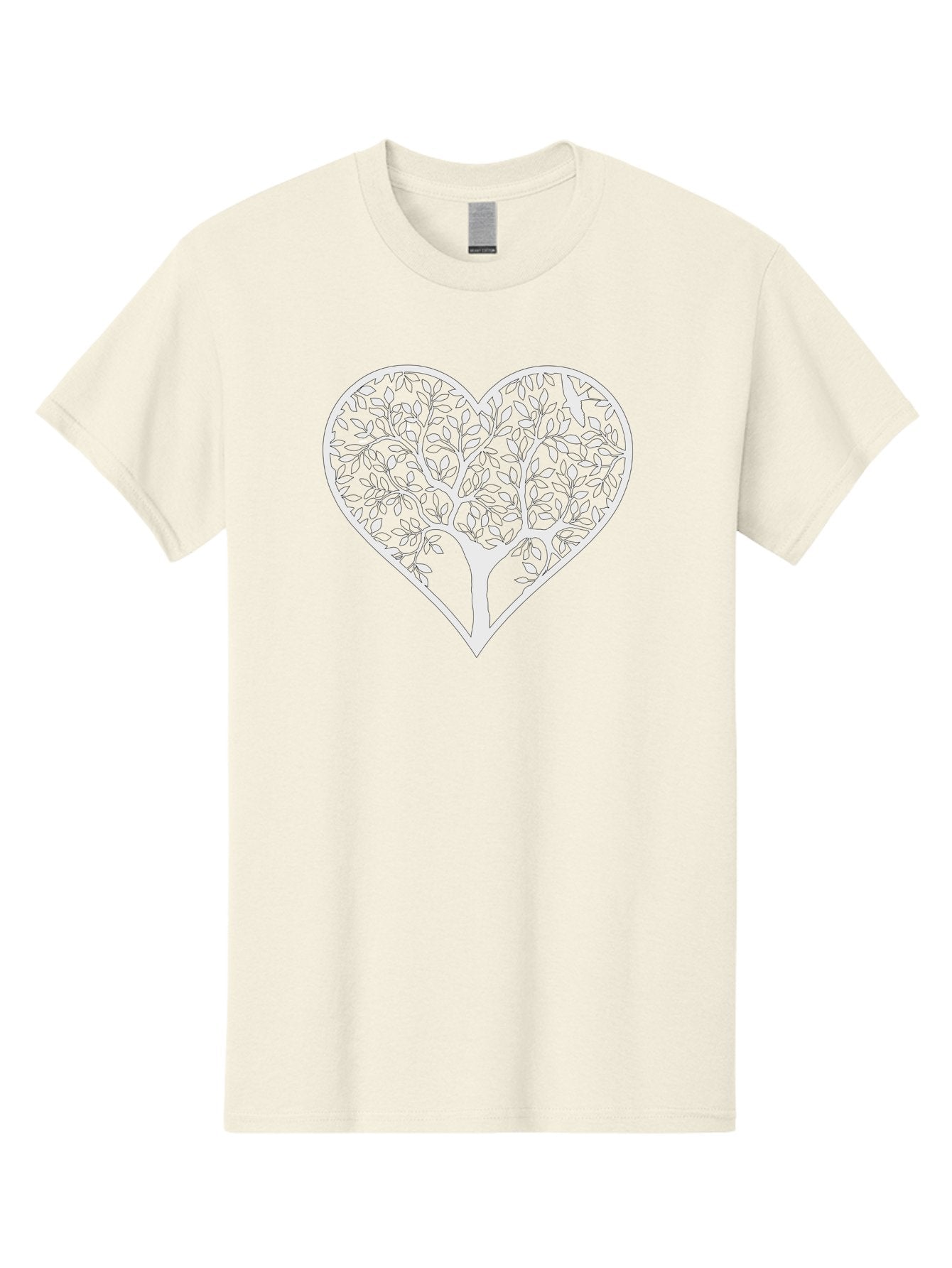 Tree-Of-Life-Heart Men'S Graphic Tee, 100% Cotton, Comfortable Casual Summer Wear, Machine Washable, Tree In Heart Shape, Leafy Branches, Symbolic Art, Love And Nature, Heart-Shaped Tree, Intricate Design, Symbolic Representation, Aab308 12