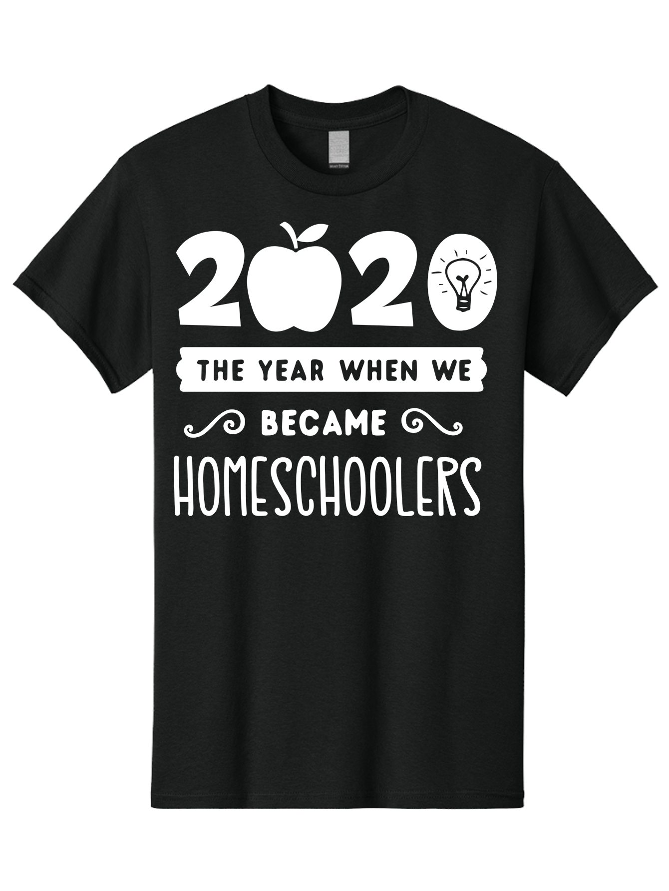 2020-The-Year-When-We-Became-Homeschoolers-1 Men'S Graphic Tee, 100% Cotton, Comfortable Casual Summer Wear, Machine Washable, Homeschooling, Online Learning, Covid-19, 2020, Education, Homeschoolers, Alternative Schooling, Home Education, Aab309