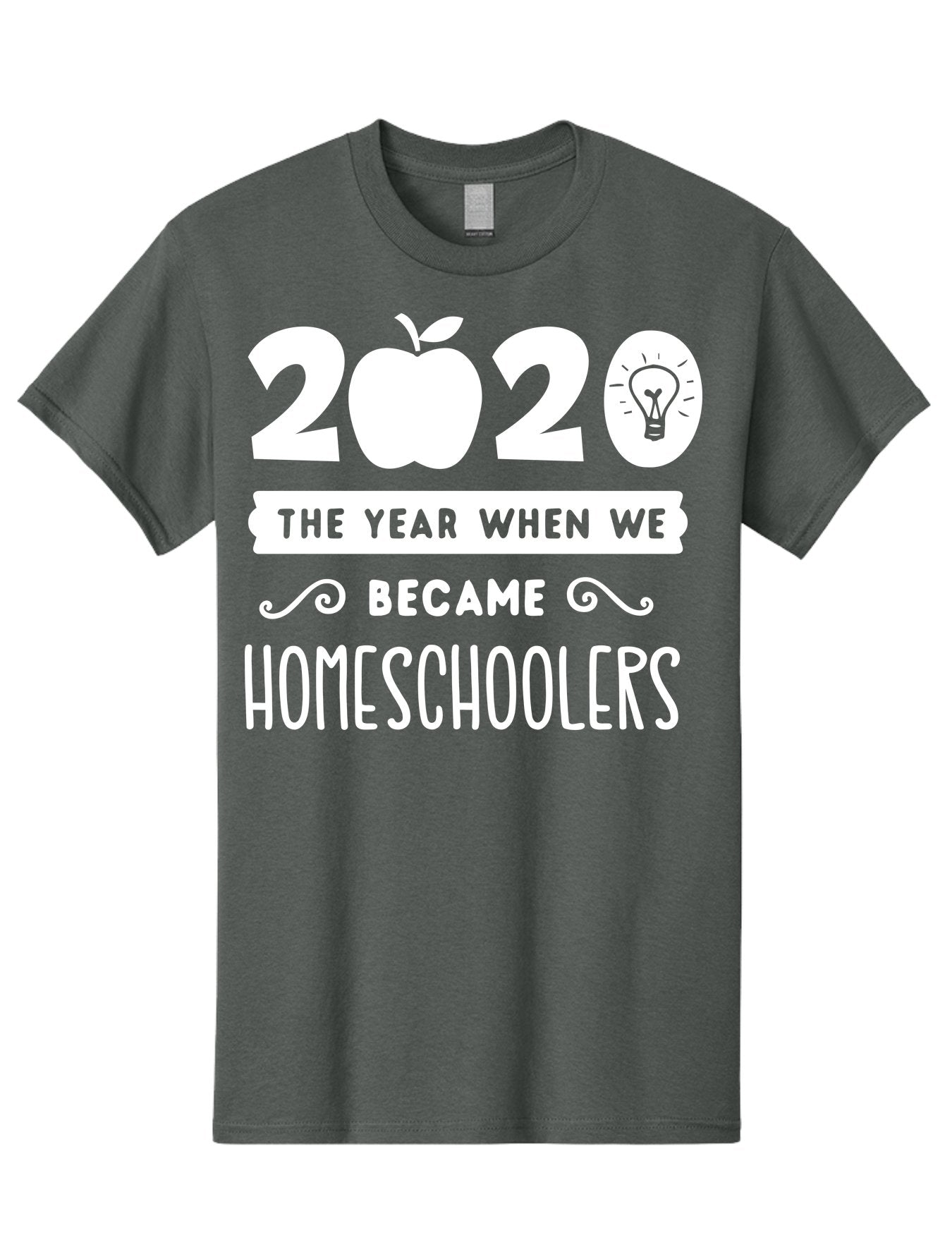 2020-The-Year-When-We-Became-Homeschoolers-1 Men'S Graphic Tee, 100% Cotton, Comfortable Casual Summer Wear, Machine Washable, Homeschooling, Online Learning, Covid-19, 2020, Education, Homeschoolers, Alternative Schooling, Home Education, Aab309