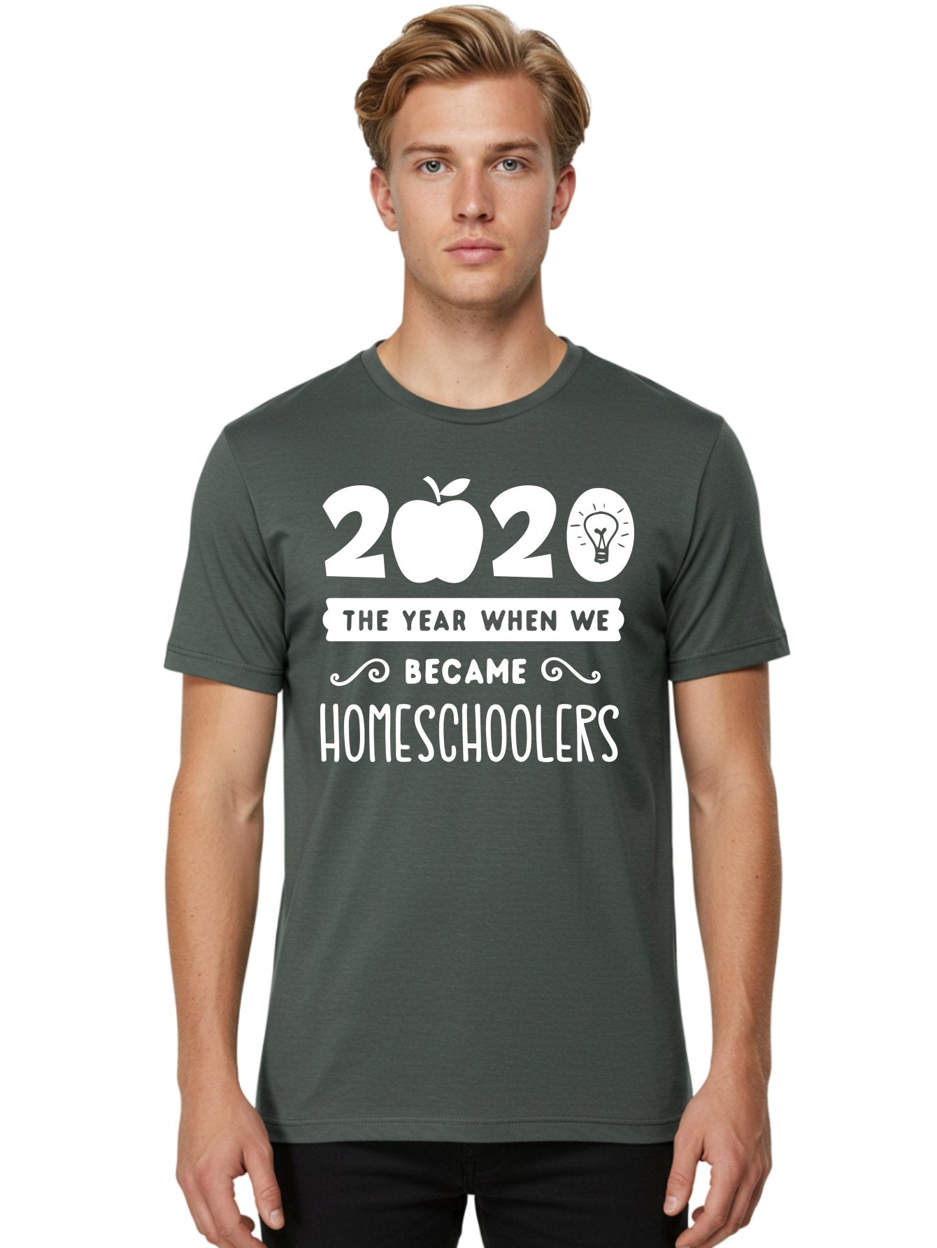 2020-The-Year-When-We-Became-Homeschoolers-1 Men'S Graphic Tee, 100% Cotton, Comfortable Casual Summer Wear, Machine Washable, Homeschooling, Online Learning, Covid-19, 2020, Education, Homeschoolers, Alternative Schooling, Home Education, Aab309 21