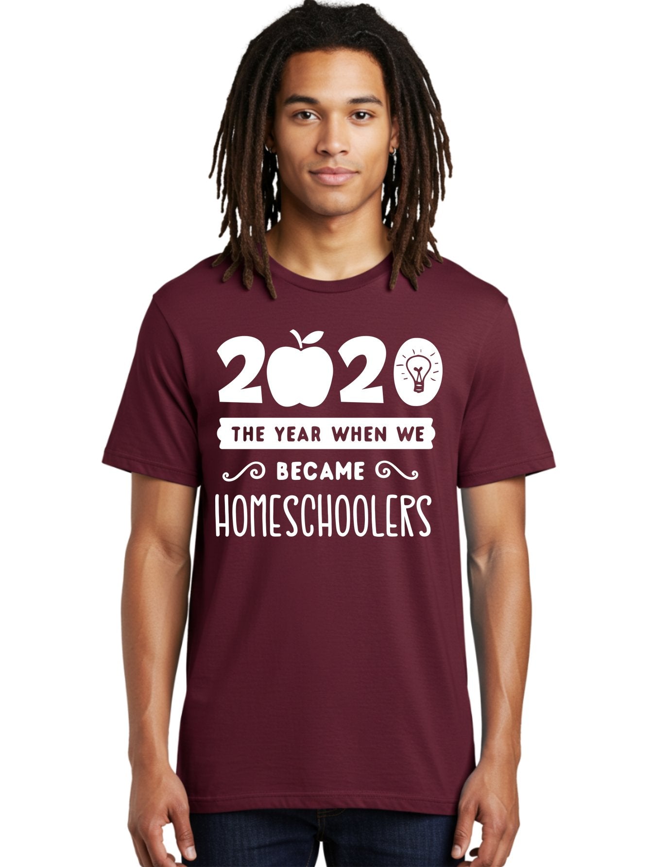 2020-The-Year-When-We-Became-Homeschoolers-1 Men'S Graphic Tee, 100% Cotton, Comfortable Casual Summer Wear, Machine Washable, Homeschooling, Online Learning, Covid-19, 2020, Education, Homeschoolers, Alternative Schooling, Home Education, Aab309 25