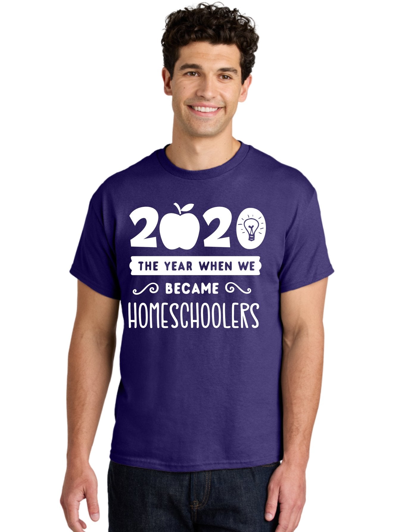 2020-The-Year-When-We-Became-Homeschoolers-1 Men'S Graphic Tee, 100% Cotton, Comfortable Casual Summer Wear, Machine Washable, Homeschooling, Online Learning, Covid-19, 2020, Education, Homeschoolers, Alternative Schooling, Home Education, Aab309 26