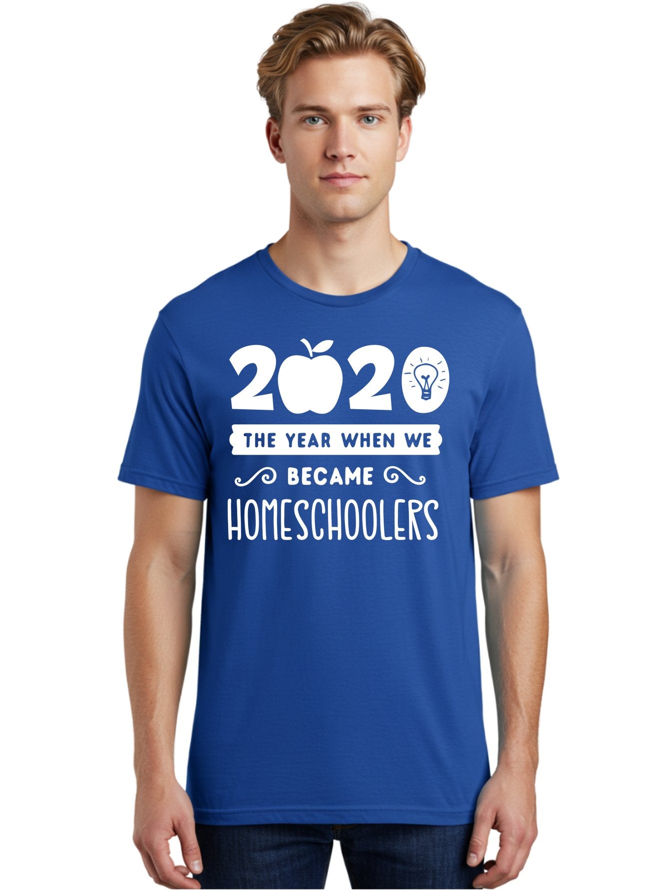 2020-The-Year-When-We-Became-Homeschoolers-1 Men'S Graphic Tee, 100% Cotton, Comfortable Casual Summer Wear, Machine Washable, Homeschooling, Online Learning, Covid-19, 2020, Education, Homeschoolers, Alternative Schooling, Home Education, Aab309 20