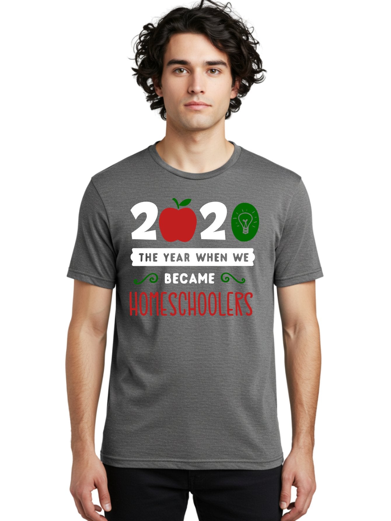 2020-The-Year-When-We-Became-Homeschoolers-2 Men'S Graphic Tee, 100% Cotton, Comfortable Casual Summer Wear, Machine Washable, Homeschooling, 2020, Year Of Change, Education, Learning At Home, Homeschoolers, New Normal, Covid-19 Impact, Aab310 23