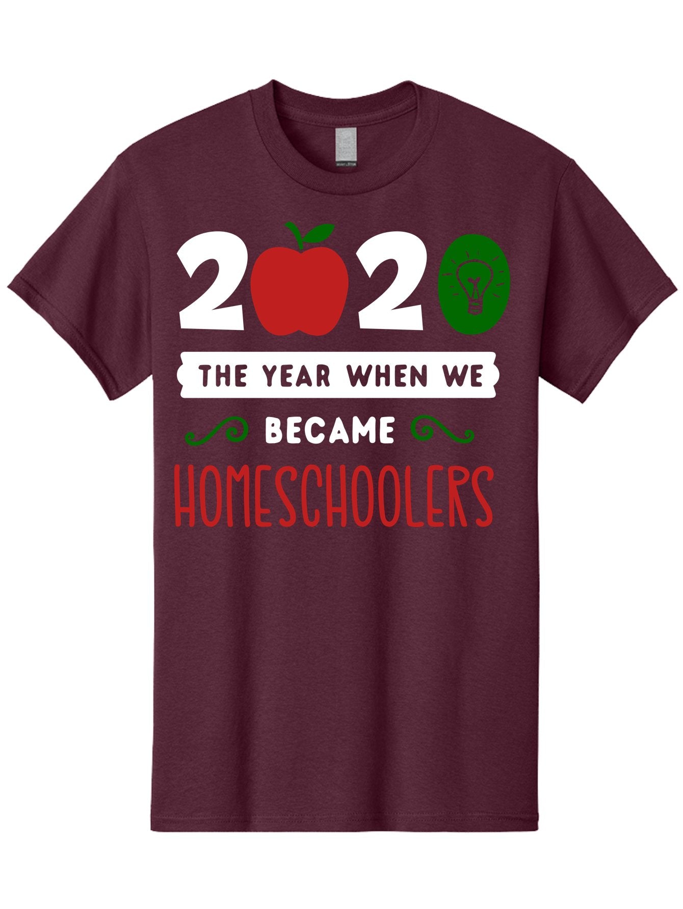 2020-The-Year-When-We-Became-Homeschoolers-2 Men'S Graphic Tee, 100% Cotton, Comfortable Casual Summer Wear, Machine Washable, Homeschooling, 2020, Year Of Change, Education, Learning At Home, Homeschoolers, New Normal, Covid-19 Impact, Aab310 9