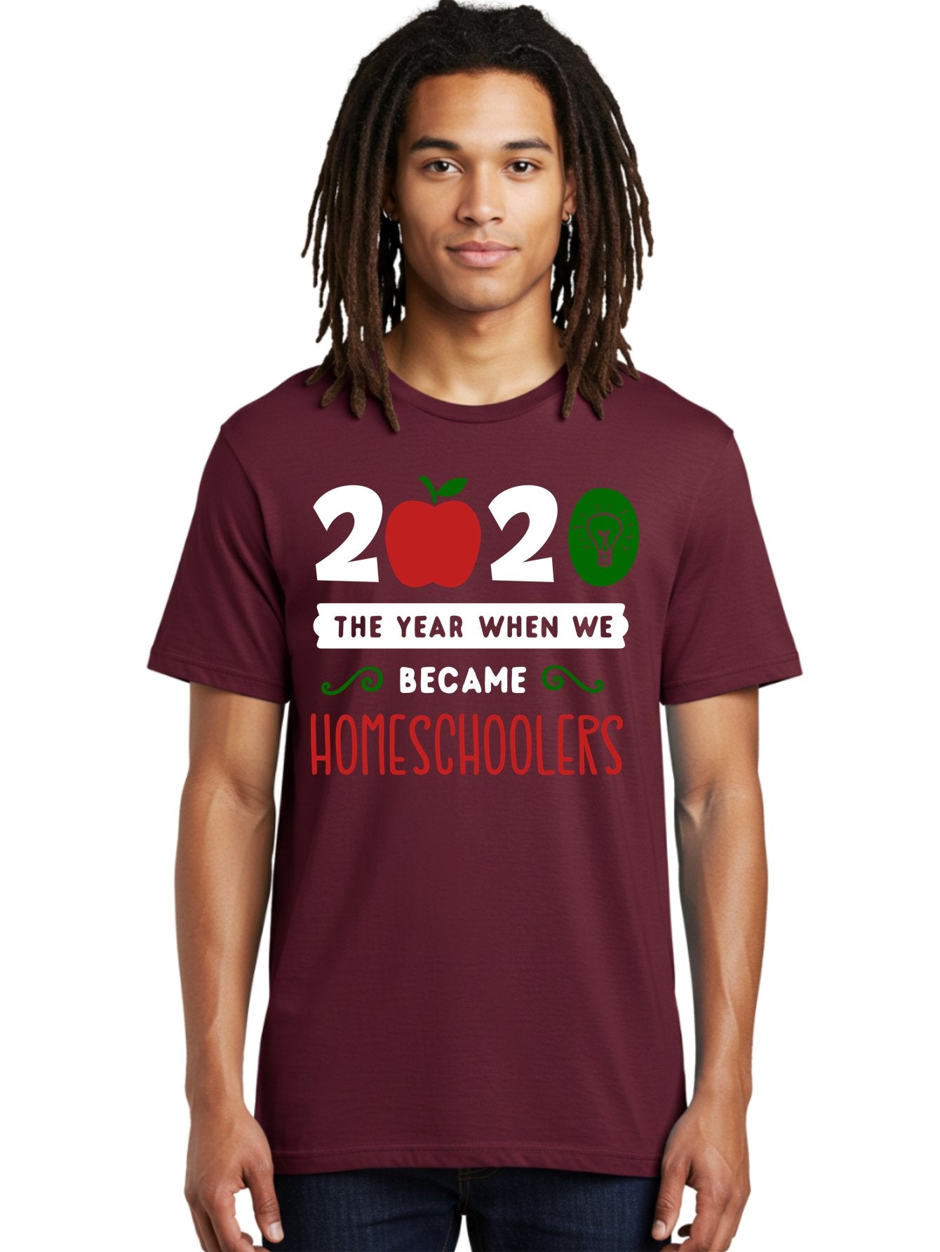 2020-The-Year-When-We-Became-Homeschoolers-2 Men'S Graphic Tee, 100% Cotton, Comfortable Casual Summer Wear, Machine Washable, Homeschooling, 2020, Year Of Change, Education, Learning At Home, Homeschoolers, New Normal, Covid-19 Impact, Aab310 26