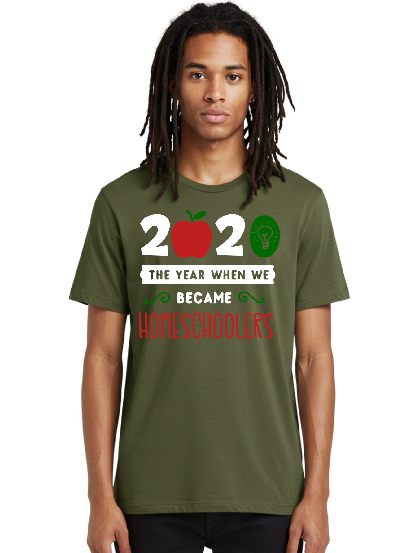 2020-The-Year-When-We-Became-Homeschoolers-2 Men'S Graphic Tee, 100% Cotton, Comfortable Casual Summer Wear, Machine Washable, Homeschooling, 2020, Year Of Change, Education, Learning At Home, Homeschoolers, New Normal, Covid-19 Impact, Aab310 22