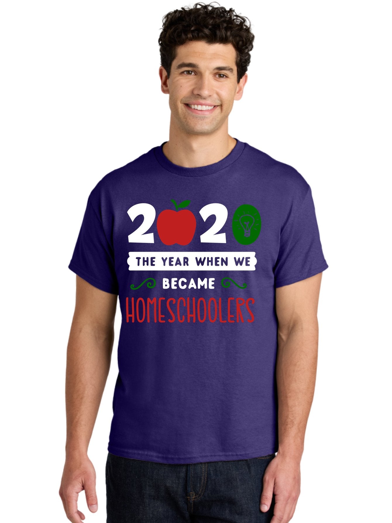 2020-The-Year-When-We-Became-Homeschoolers-2 Men'S Graphic Tee, 100% Cotton, Comfortable Casual Summer Wear, Machine Washable, Homeschooling, 2020, Year Of Change, Education, Learning At Home, Homeschoolers, New Normal, Covid-19 Impact, Aab310 18