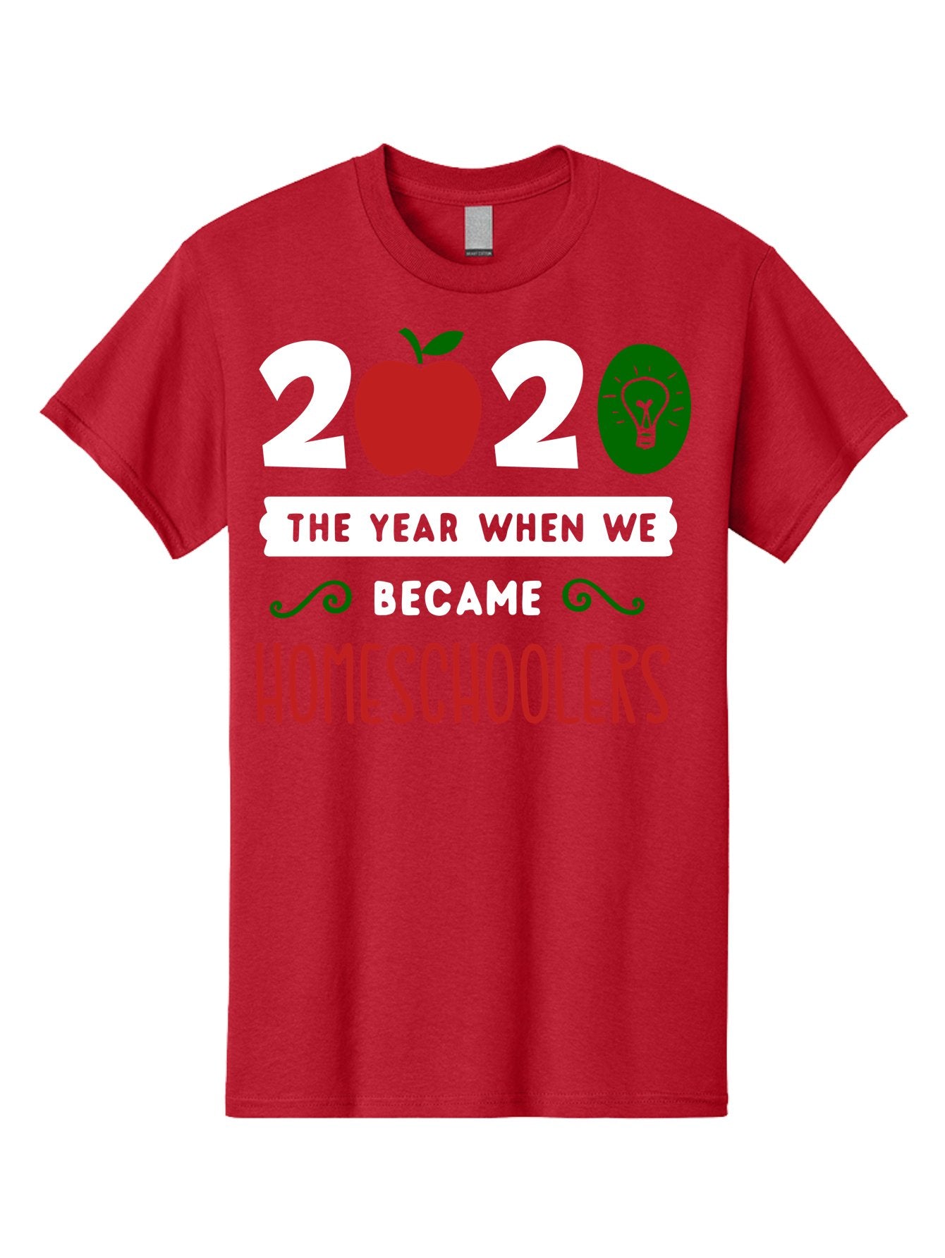 2020-The-Year-When-We-Became-Homeschoolers-2 Men'S Graphic Tee, 100% Cotton, Comfortable Casual Summer Wear, Machine Washable, Homeschooling, 2020, Year Of Change, Education, Learning At Home, Homeschoolers, New Normal, Covid-19 Impact, Aab310 10