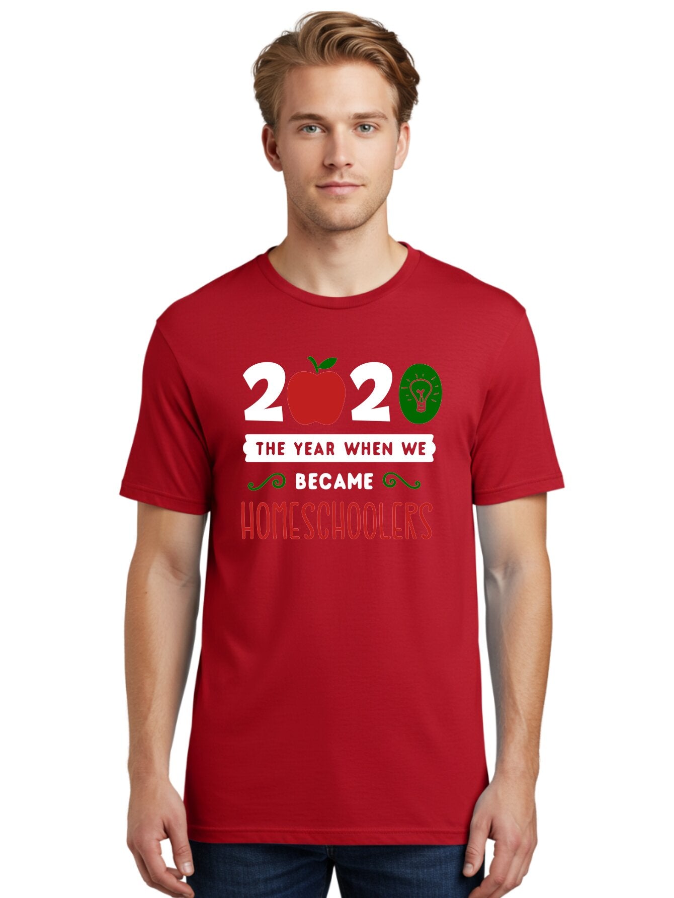 2020-The-Year-When-We-Became-Homeschoolers-2 Men'S Graphic Tee, 100% Cotton, Comfortable Casual Summer Wear, Machine Washable, Homeschooling, 2020, Year Of Change, Education, Learning At Home, Homeschoolers, New Normal, Covid-19 Impact, Aab310 17