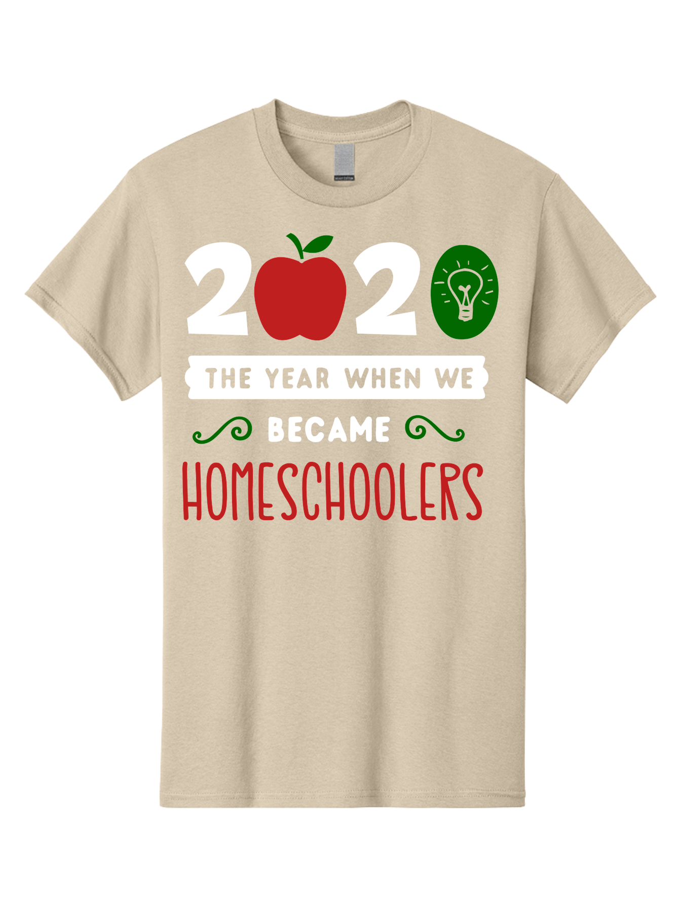 2020-The-Year-When-We-Became-Homeschoolers-2 Men'S Graphic Tee, 100% Cotton, Comfortable Casual Summer Wear, Machine Washable, Homeschooling, 2020, Year Of Change, Education, Learning At Home, Homeschoolers, New Normal, Covid-19 Impact, Aab310