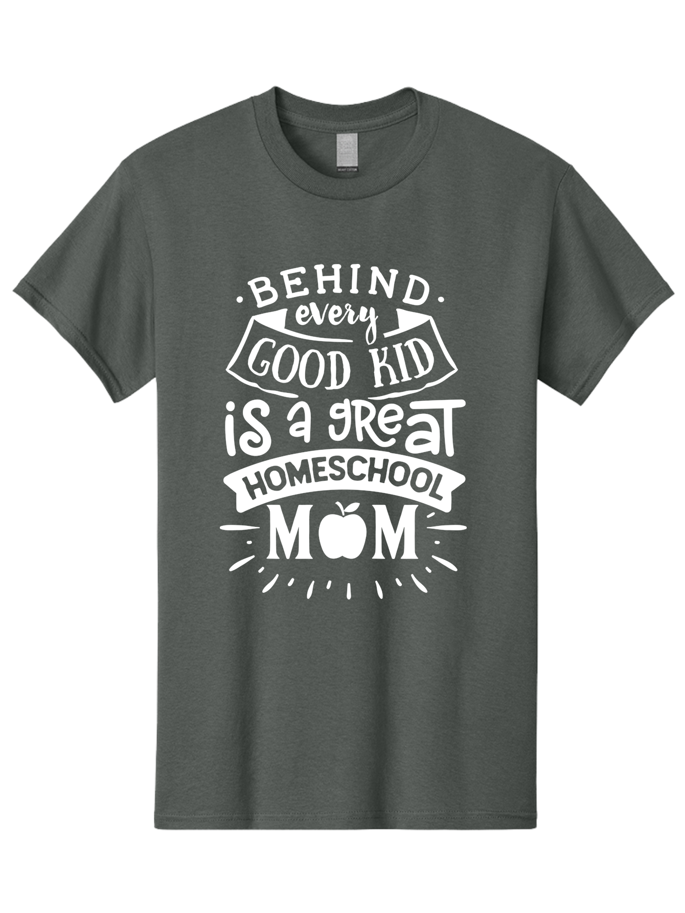 Behind-Every-Good-Kid-1 Men'S Graphic Tee, 100% Cotton, Comfortable Casual Summer Wear, Machine Washable, Homeschool Mom Appreciation, Proud Parent, Education Support, Homeschooling Journey, Dedicated Mother, Behind Every Good Kid Aab313