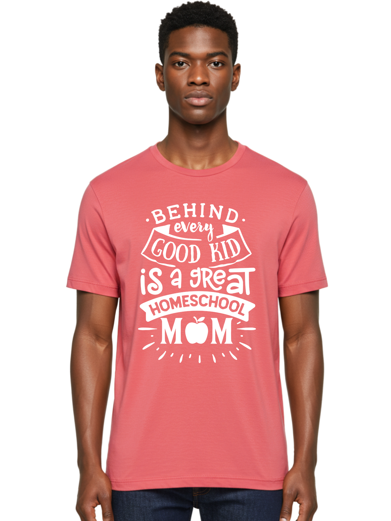 Behind-Every-Good-Kid-1 Men'S Graphic Tee, 100% Cotton, Comfortable Casual Summer Wear, Machine Washable, Homeschool Mom Appreciation, Proud Parent, Education Support, Homeschooling Journey, Dedicated Mother, Behind Every Good Kid Aab313 8