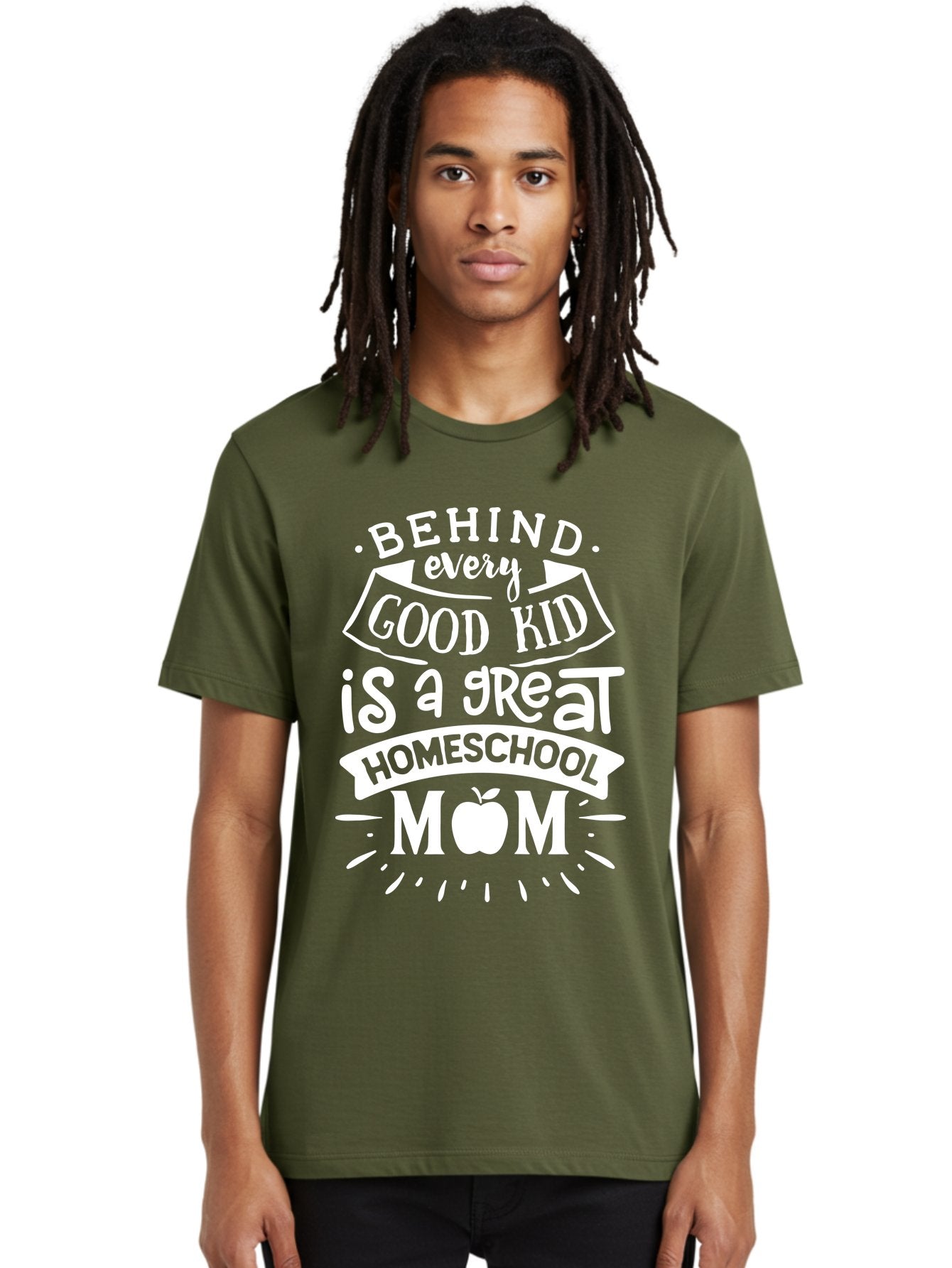 Behind-Every-Good-Kid-1 Men'S Graphic Tee, 100% Cotton, Comfortable Casual Summer Wear, Machine Washable, Homeschool Mom Appreciation, Proud Parent, Education Support, Homeschooling Journey, Dedicated Mother, Behind Every Good Kid Aab313 25