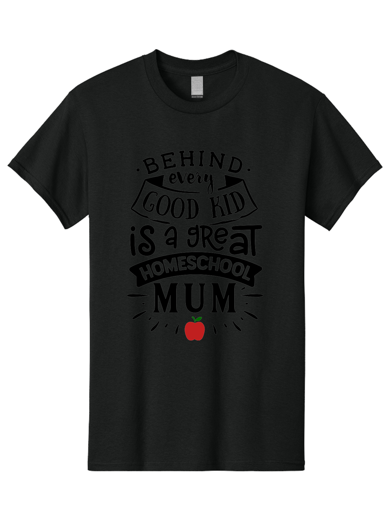 Behind-Every-Good-Kid-3 Men'S Graphic Tee, 100% Cotton, Comfortable Casual Summer Wear, Machine Washable, Homeschool Mum Appreciation, Proud Homeschool Parent, Supportive Mother, Homeschooling Journey, Behind Every Good Kid, Aab315