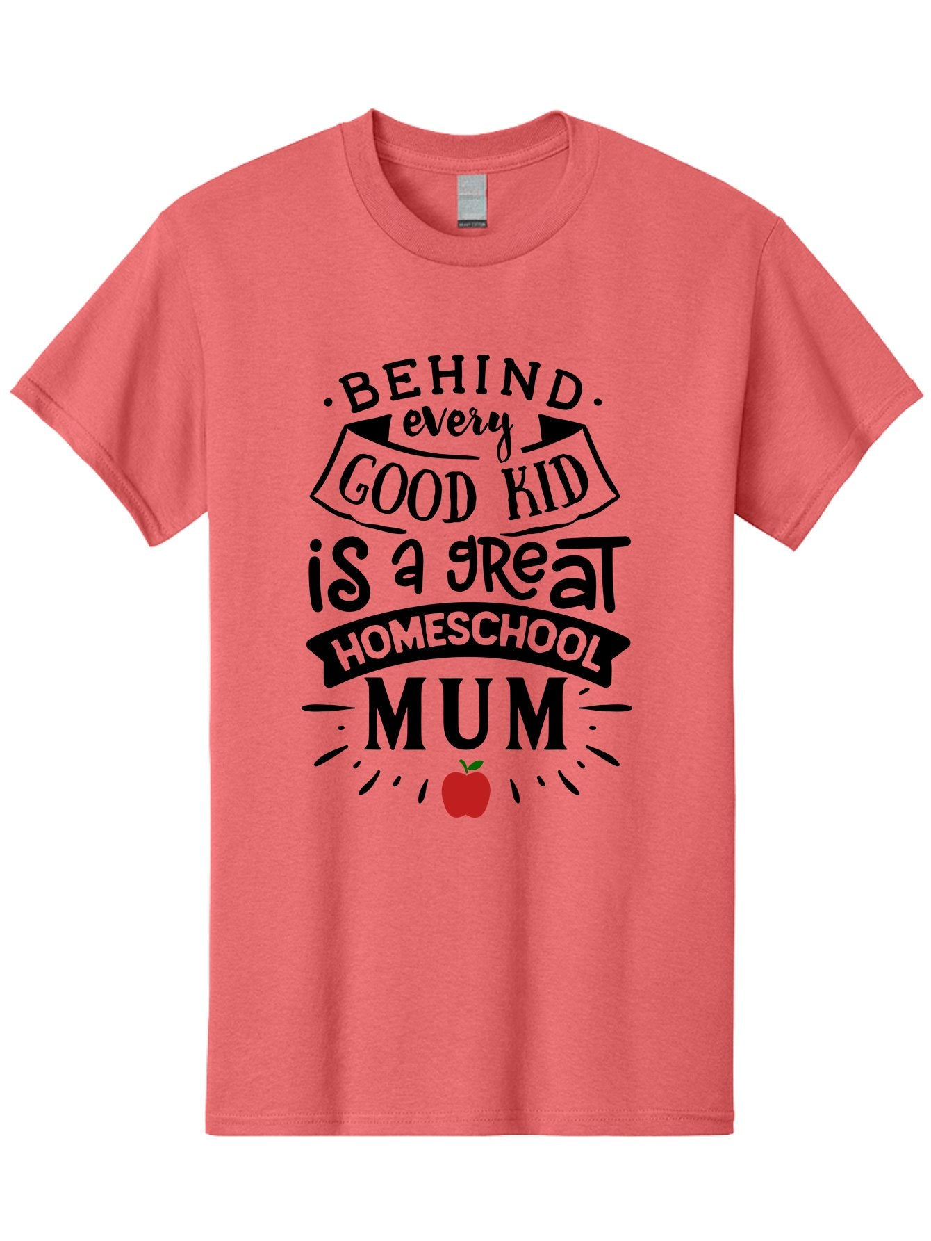 Behind-Every-Good-Kid-3 Men'S Graphic Tee, 100% Cotton, Comfortable Casual Summer Wear, Machine Washable, Homeschool Mum Appreciation, Proud Homeschool Parent, Supportive Mother, Homeschooling Journey, Behind Every Good Kid, Aab315