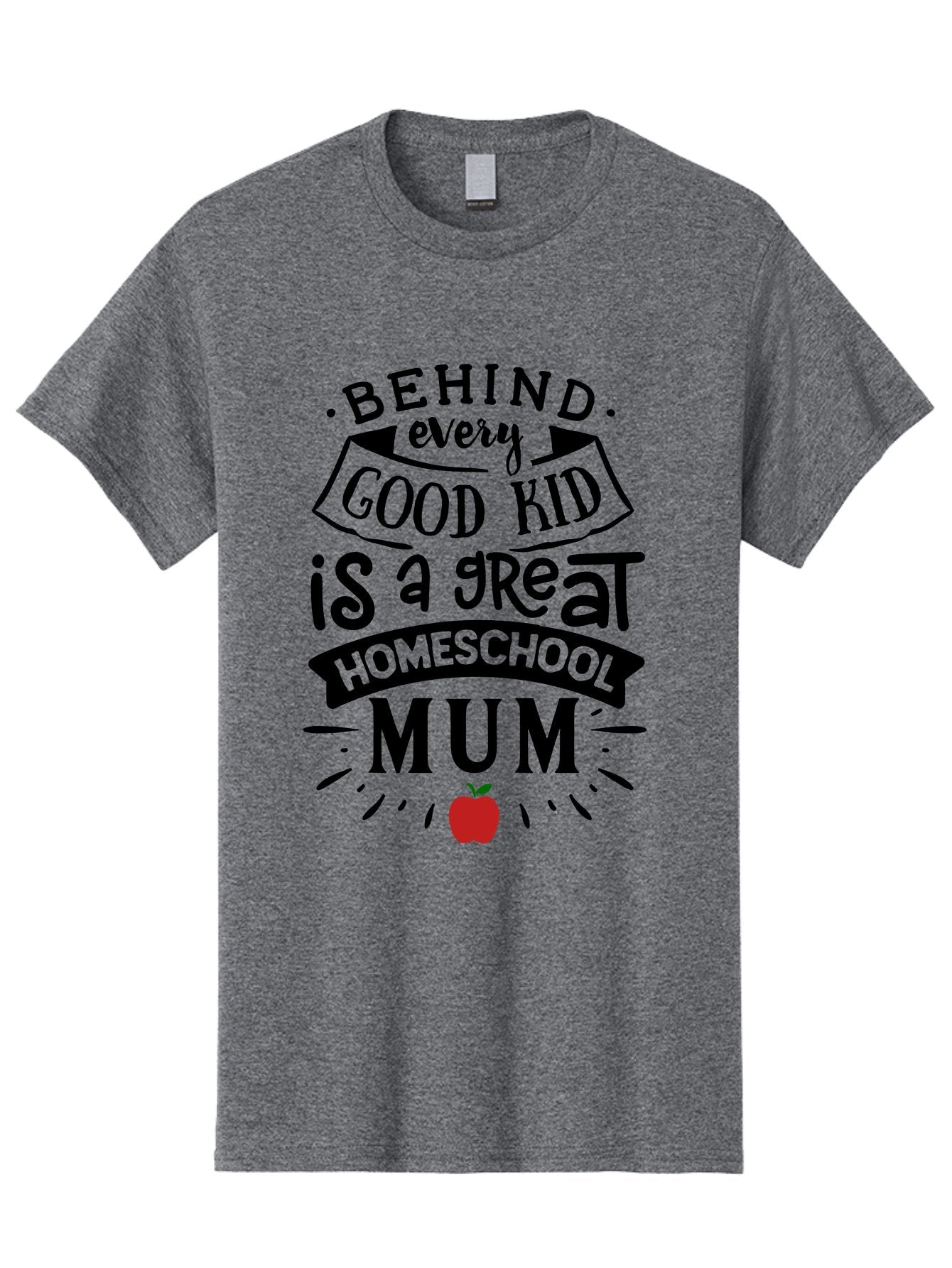 Behind-Every-Good-Kid-3 Men'S Graphic Tee, 100% Cotton, Comfortable Casual Summer Wear, Machine Washable, Homeschool Mum Appreciation, Proud Homeschool Parent, Supportive Mother, Homeschooling Journey, Behind Every Good Kid, Aab315