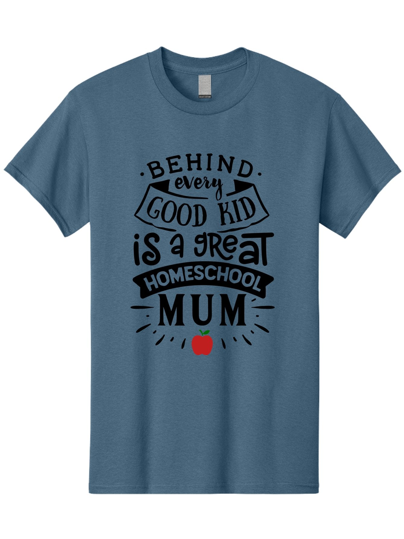 Behind-Every-Good-Kid-3 Men'S Graphic Tee, 100% Cotton, Comfortable Casual Summer Wear, Machine Washable, Homeschool Mum Appreciation, Proud Homeschool Parent, Supportive Mother, Homeschooling Journey, Behind Every Good Kid, Aab315 3