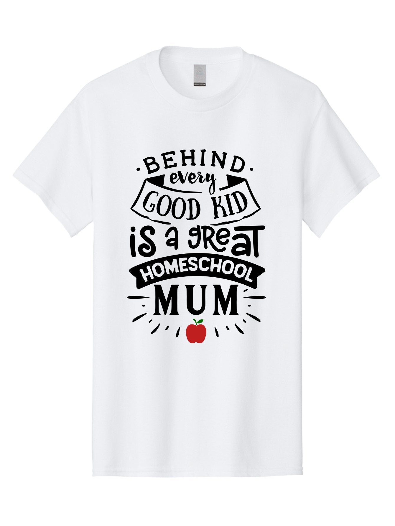 Behind-Every-Good-Kid-3 Men'S Graphic Tee, 100% Cotton, Comfortable Casual Summer Wear, Machine Washable, Homeschool Mum Appreciation, Proud Homeschool Parent, Supportive Mother, Homeschooling Journey, Behind Every Good Kid, Aab315 4
