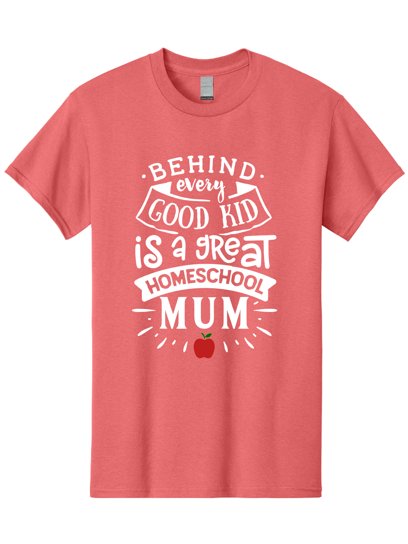 Behind-Every-Good-Kid-Is-A-Great-Homeschool-Mum-2 Men'S Graphic Tee, 100% Cotton, Comfortable Casual Summer Wear, Machine Washable, Homeschooling Mom, Proud Parent, Homeschool Quote, Apple Symbol, Educational Support, Parenting Pride, Aab317 11