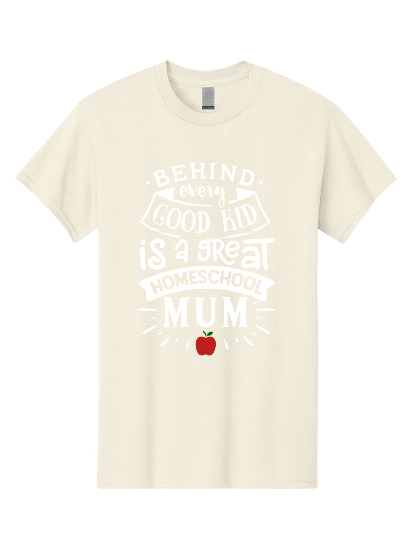 Behind-Every-Good-Kid-Is-A-Great-Homeschool-Mum-2 Men'S Graphic Tee, 100% Cotton, Comfortable Casual Summer Wear, Machine Washable, Homeschooling Mom, Proud Parent, Homeschool Quote, Apple Symbol, Educational Support, Parenting Pride, Aab317 9