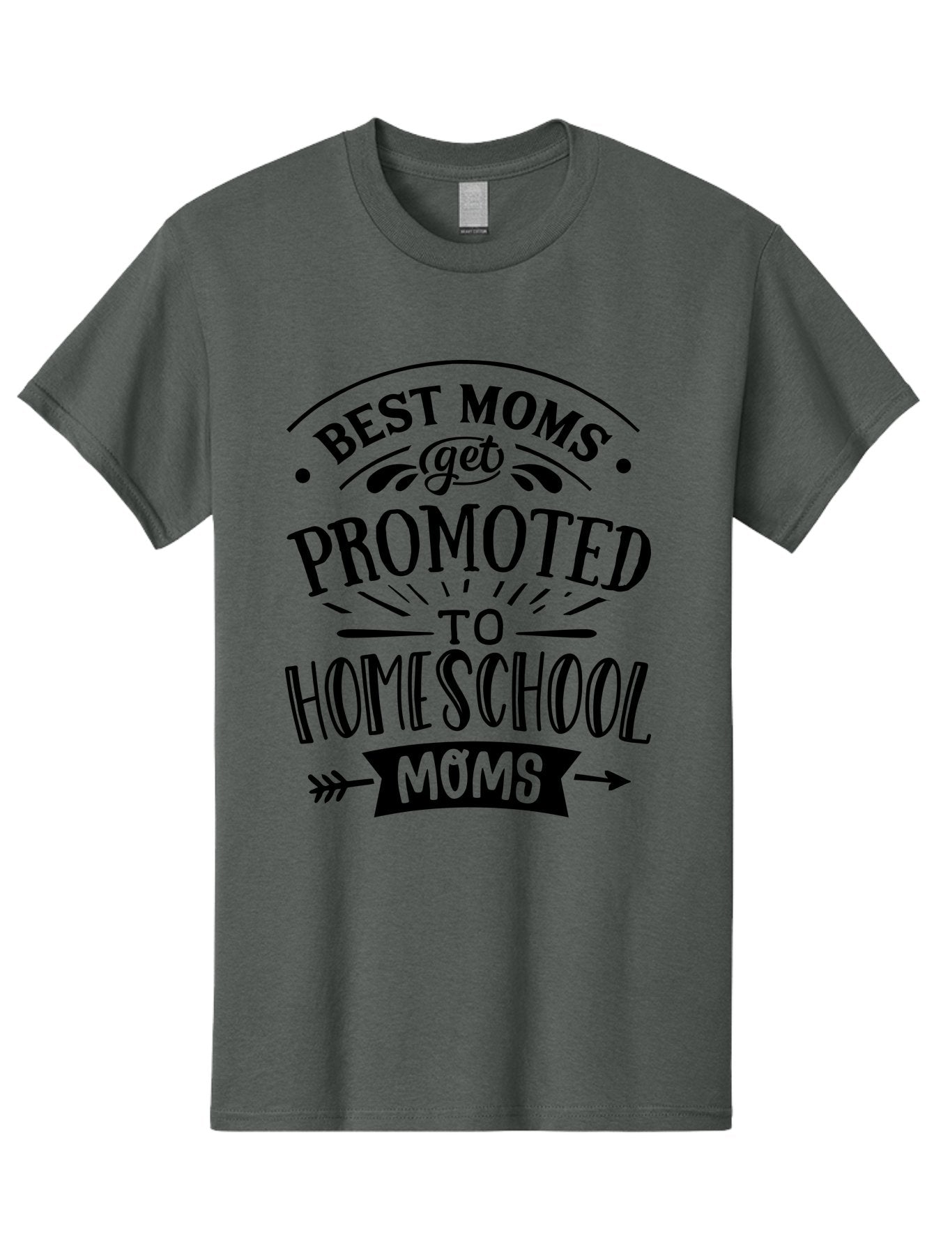 Best-Moms-Get-Promoted-To-Homeschool-Moms-1 Men'S Graphic Tee, 100% Cotton, Comfortable Casual Summer Wear, Machine Washable, Homeschool Mom, Best Mom, Parenting Humor, Educational Mom, Homeschooling Mom, Mother'S Day Gift, Mom'S Promotion, Aab320