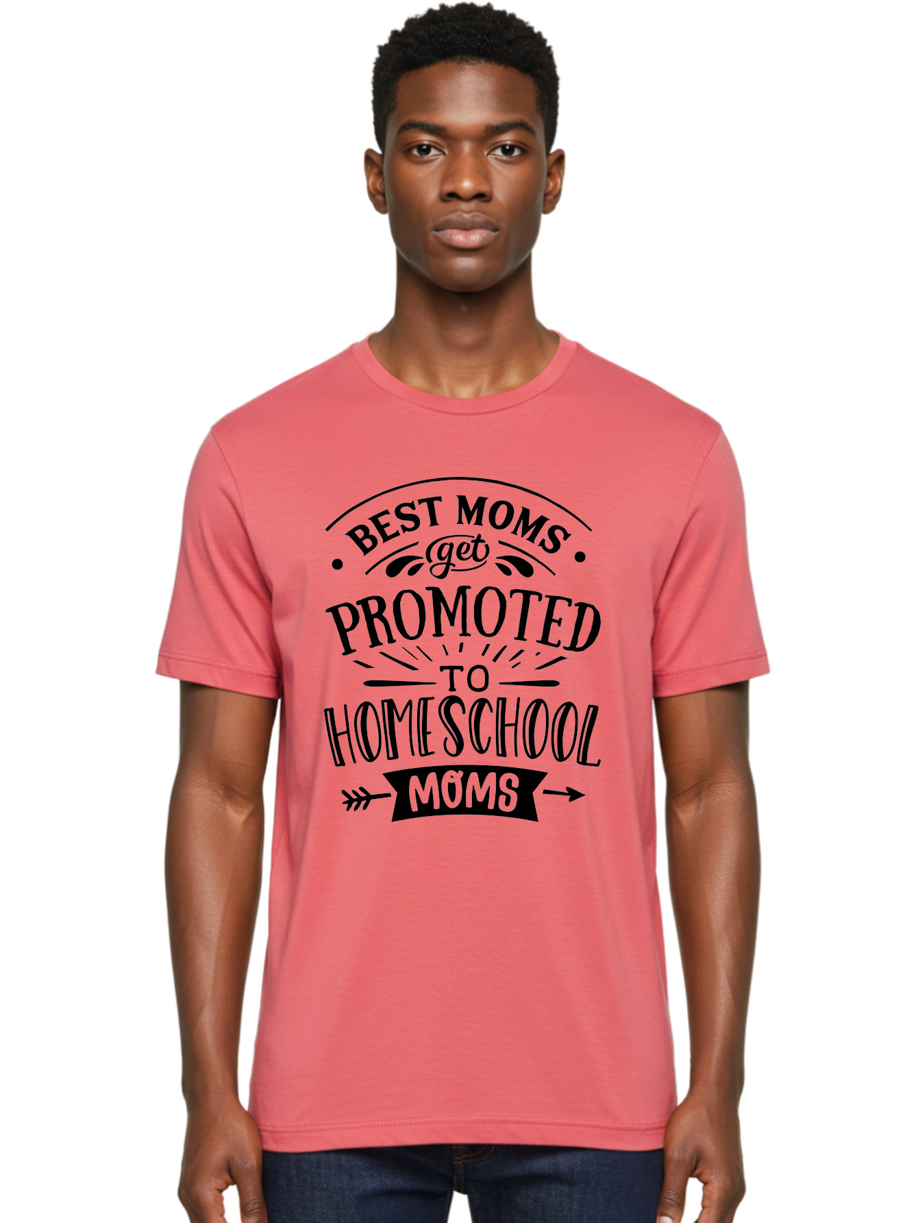 Best-Moms-Get-Promoted-To-Homeschool-Moms-1 Men'S Graphic Tee, 100% Cotton, Comfortable Casual Summer Wear, Machine Washable, Homeschool Mom, Best Mom, Parenting Humor, Educational Mom, Homeschooling Mom, Mother'S Day Gift, Mom'S Promotion, Aab320 6