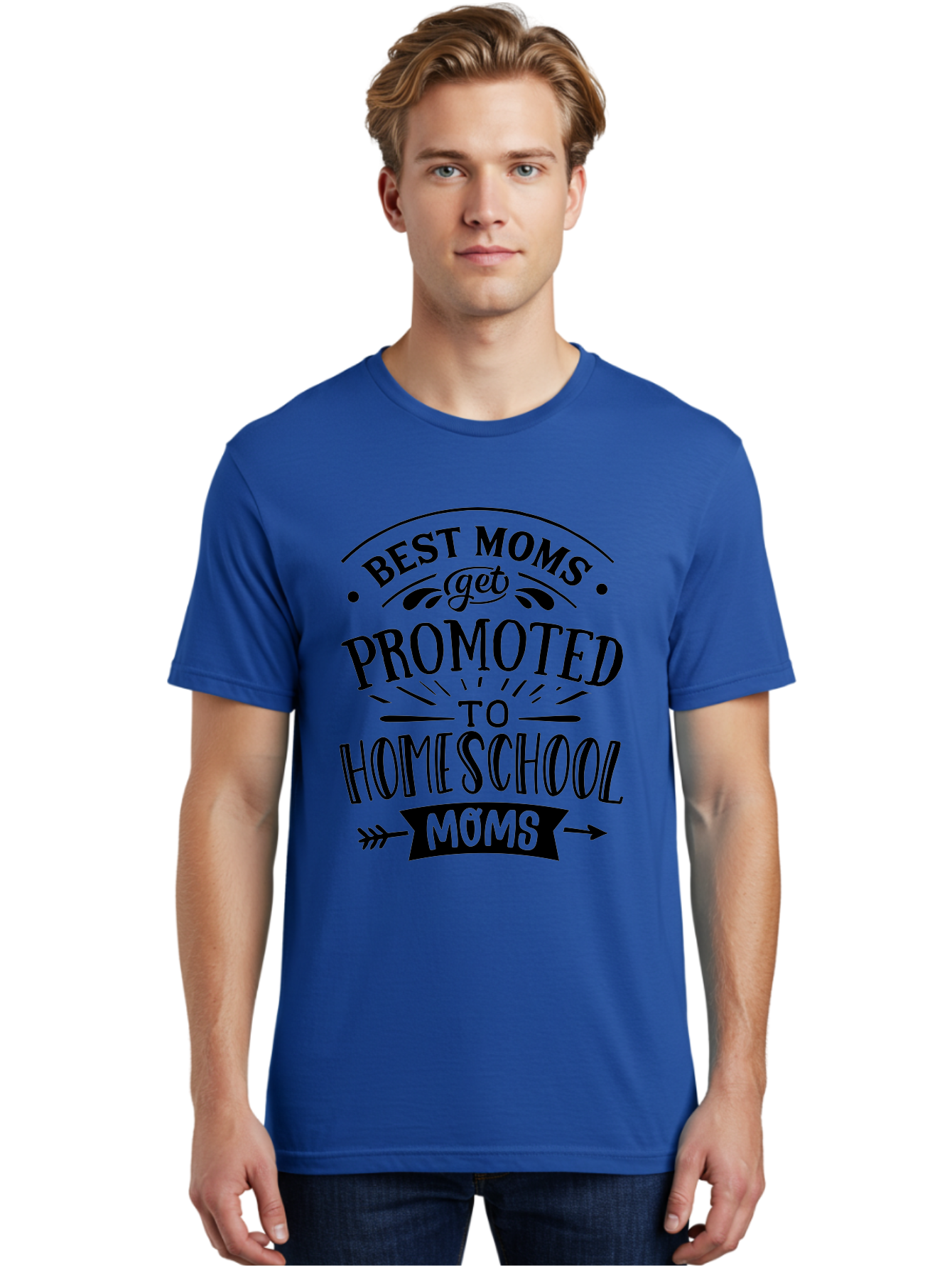 Best-Moms-Get-Promoted-To-Homeschool-Moms-1 Men'S Graphic Tee, 100% Cotton, Comfortable Casual Summer Wear, Machine Washable, Homeschool Mom, Best Mom, Parenting Humor, Educational Mom, Homeschooling Mom, Mother'S Day Gift, Mom'S Promotion, Aab320 4