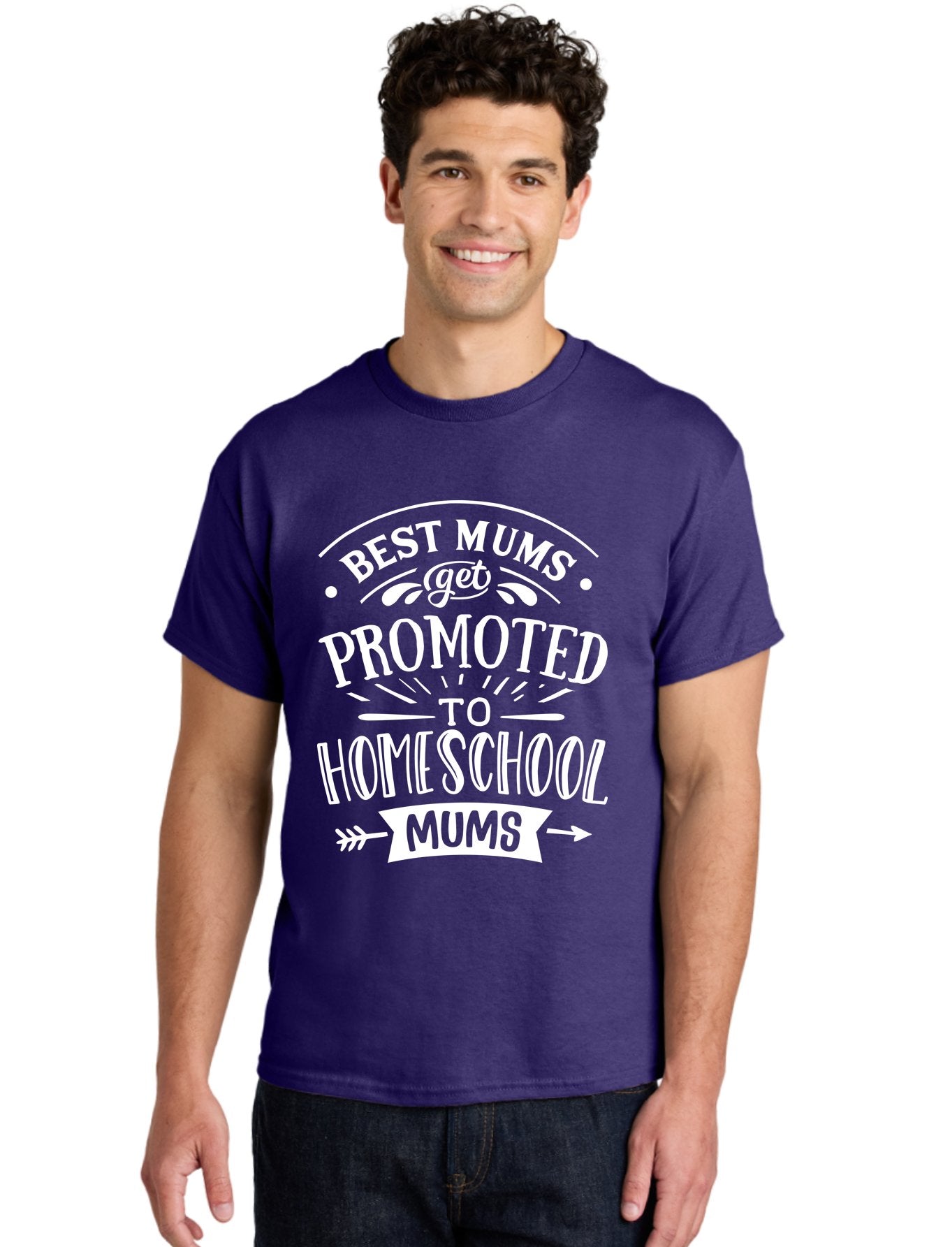 Best-Mums-Get-Promoted-To-Homeschool-Mums Men'S Graphic Tee, 100% Cotton, Comfortable Casual Summer Wear, Machine Washable, Homeschool Mums, Best Mums, Promotion, Parenting, Education, Homeschooling, Mom Life, Motherhood, Funny Quote, Aab322 19