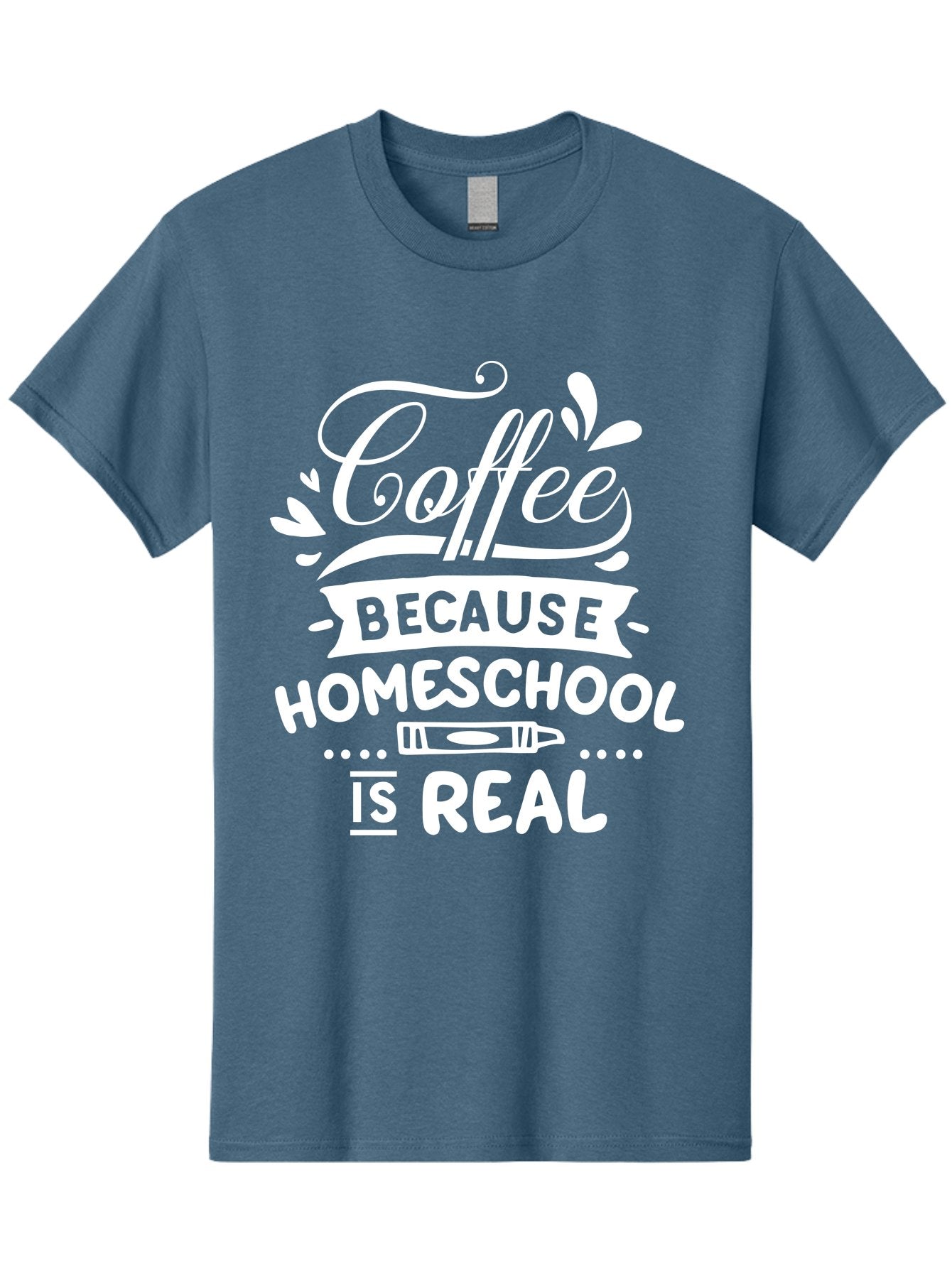 Coffee-Because-Homeschool-Is-Real-1 Men'S Graphic Tee, 100% Cotton, Comfortable Casual Summer Wear, Machine Washable, Homeschooling, Coffee Humor, Parenting Joke, Educational Quote, Teacher Humor, Coffee Lover, Homeschool Mom, Funny Saying Aab324 15