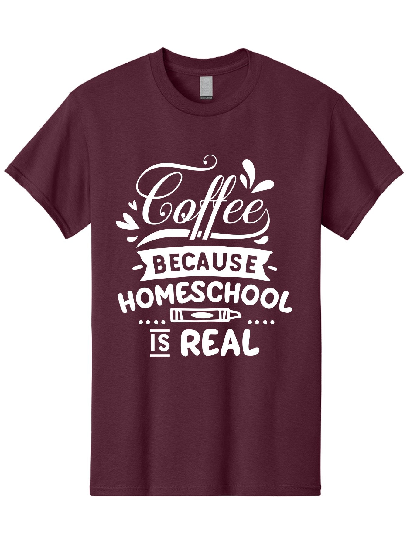 Coffee-Because-Homeschool-Is-Real-1 Men'S Graphic Tee, 100% Cotton, Comfortable Casual Summer Wear, Machine Washable, Homeschooling, Coffee Humor, Parenting Joke, Educational Quote, Teacher Humor, Coffee Lover, Homeschool Mom, Funny Saying Aab324 7