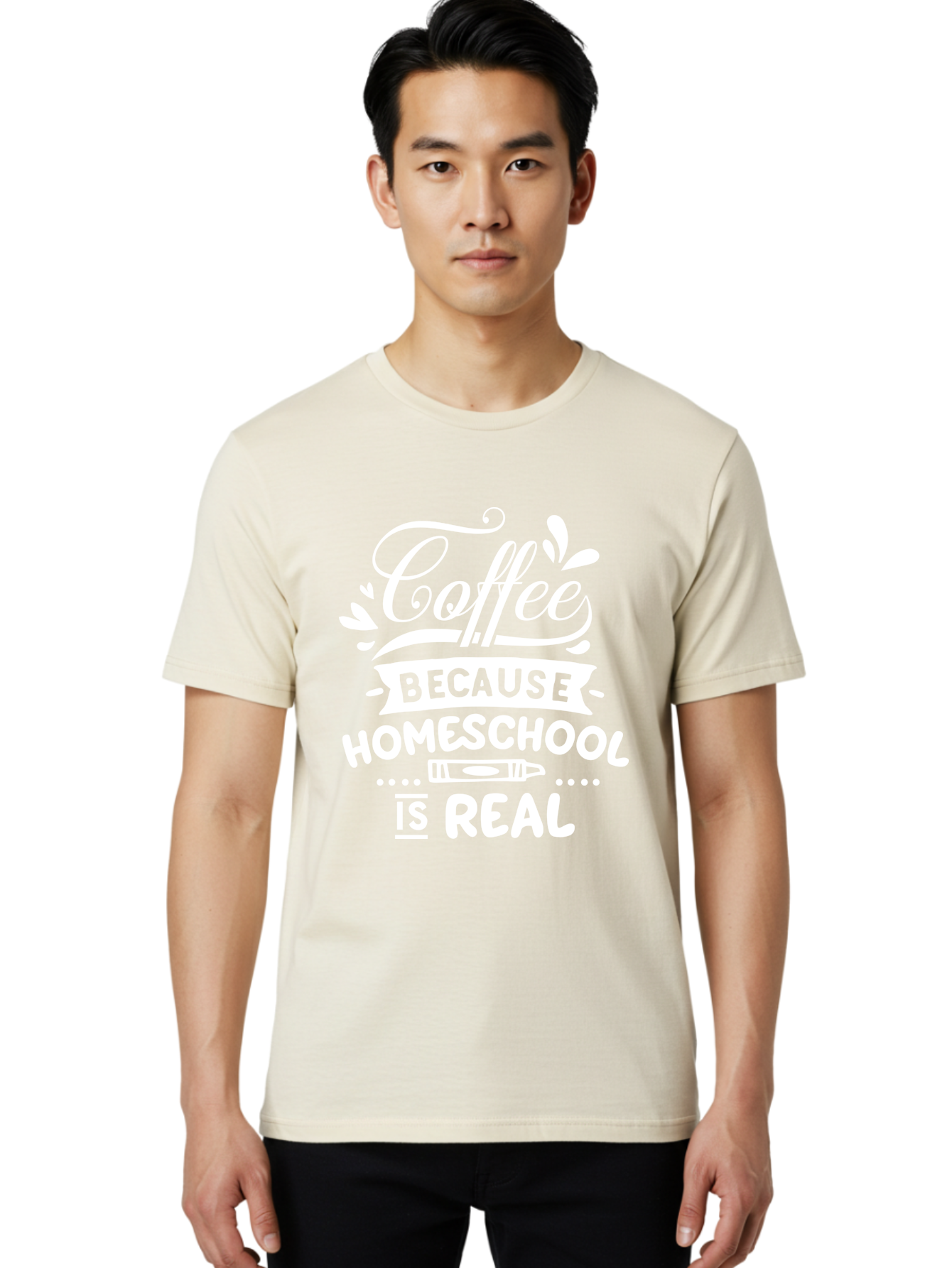 Coffee-Because-Homeschool-Is-Real-1 Men'S Graphic Tee, 100% Cotton, Comfortable Casual Summer Wear, Machine Washable, Homeschooling, Coffee Humor, Parenting Joke, Educational Quote, Teacher Humor, Coffee Lover, Homeschool Mom, Funny Saying Aab324 18