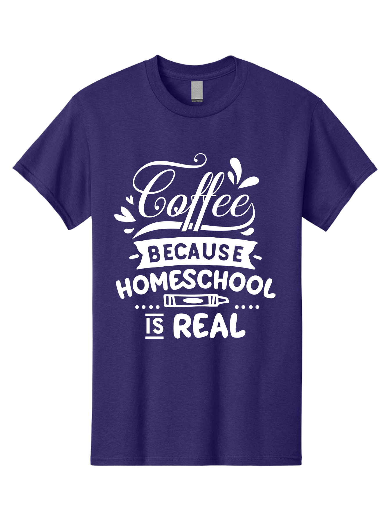 Coffee-Because-Homeschool-Is-Real-1 Men'S Graphic Tee, 100% Cotton, Comfortable Casual Summer Wear, Machine Washable, Homeschooling, Coffee Humor, Parenting Joke, Educational Quote, Teacher Humor, Coffee Lover, Homeschool Mom, Funny Saying Aab324 3