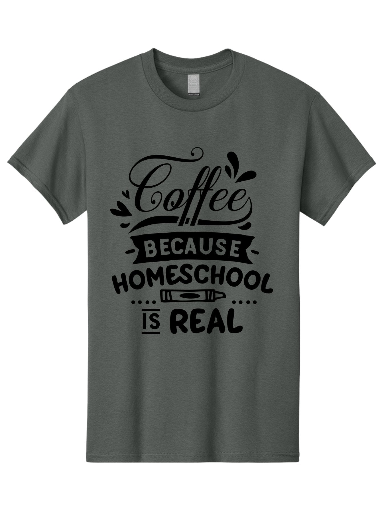 Coffee-Because-Homeschool-Is-Real Men'S Graphic Tee, 100% Cotton, Comfortable Casual Summer Wear, Machine Washable, Homeschooling Humor, Coffee Humor, Funny Quote, Homeschool Mom Quote, Coffee Lover Gift, Teacher Gift, Classroom Humor, Aab325 6