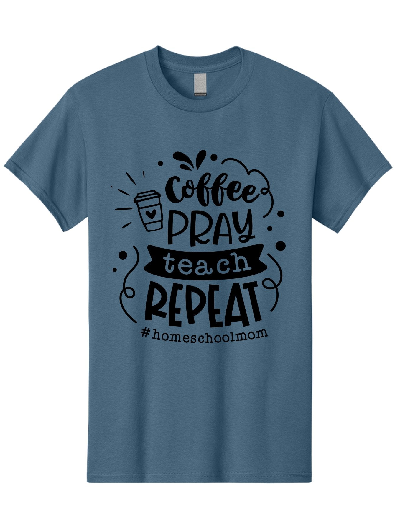 Coffee-Pray-Teach-Repeat-3 Men'S Graphic Tee, 100% Cotton, Comfortable Casual Summer Wear, Machine Washable, Homeschool Mom Quote, Inspirational Quote, Teacher Humor, Coffee Lover, Teaching Mantra, Homeschooling, Education, Motivational Quote, Aab328 10
