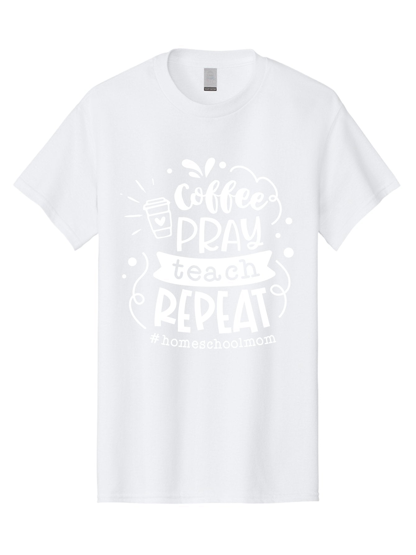 Coffee-Pray-Teach-Repeat Men'S Graphic Tee, 100% Cotton, Comfortable Casual Summer Wear, Machine Washable, Homeschool Mom, Coffee Lover, Teaching Inspiration, Homeschooling Life, Parenting Mantra, Daily Routine, Motivational Quote, Aab329 10