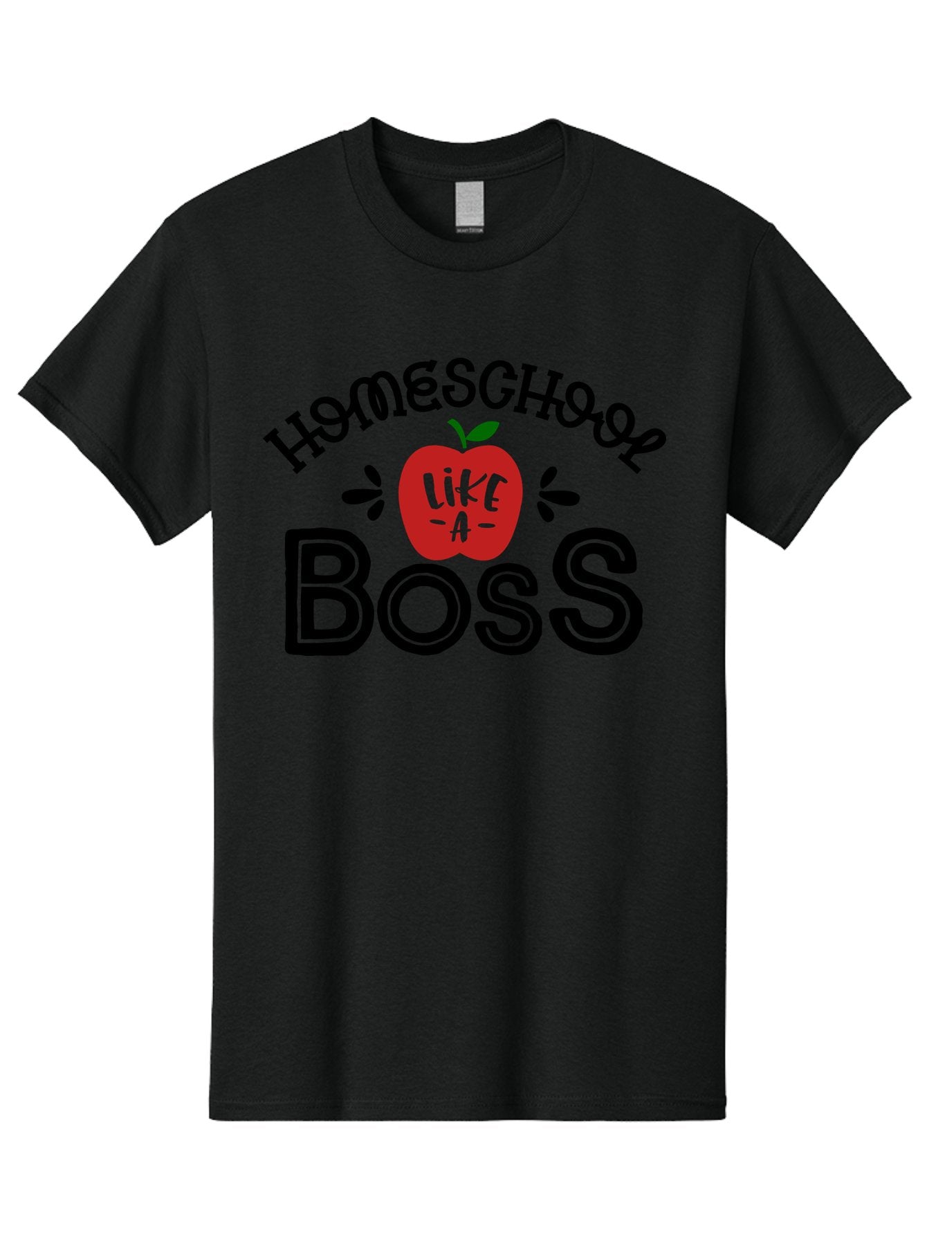 Homeschool-Boss Men'S Graphic Tee, 100% Cotton, Comfortable Casual Summer Wear, Machine Washable, Homeschooling, Homeschool Teacher, Educational Design, Apple Graphic, Motivational Quote, Learning Is Fun, Inspirational Saying, Red Apple Icon, Aab333 3
